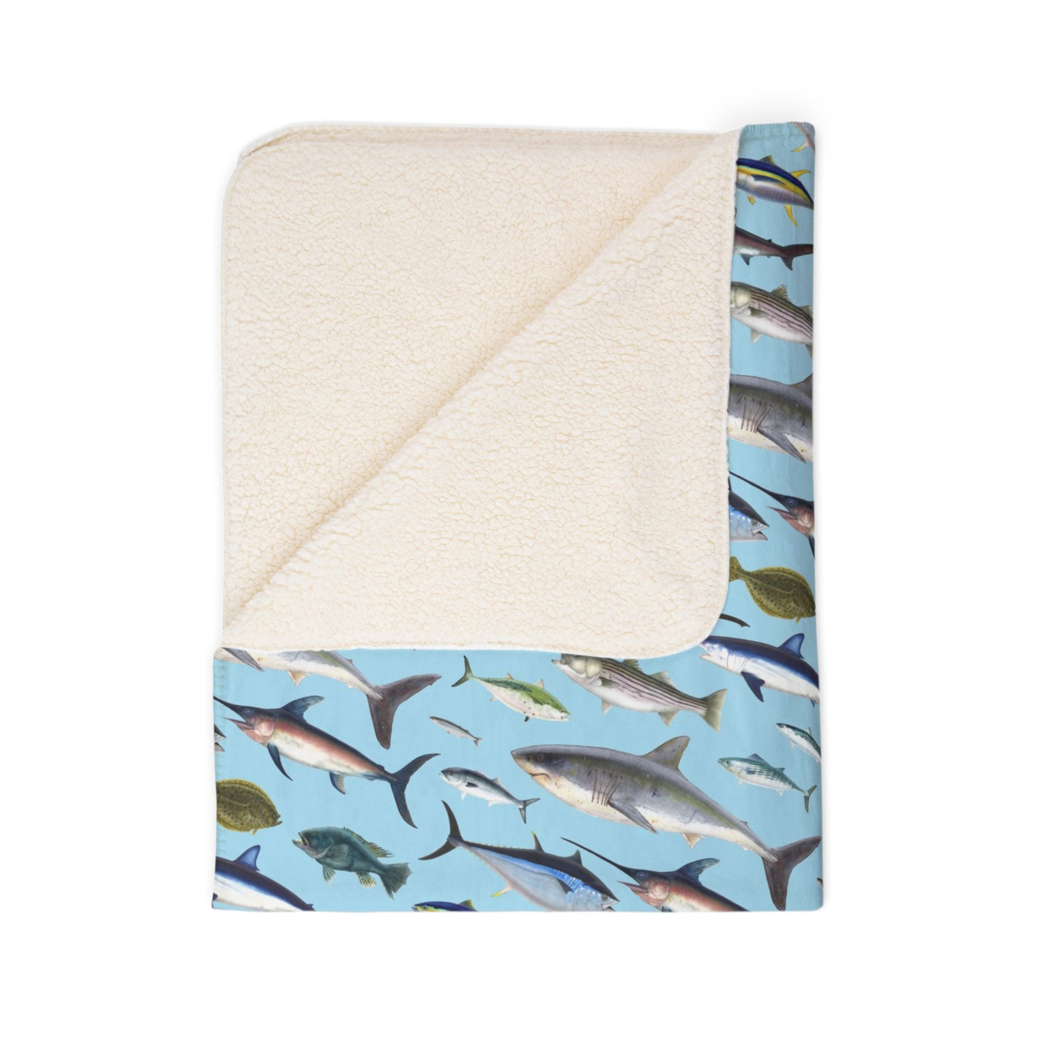 NE Fish Super Soft Sherpa Blanket