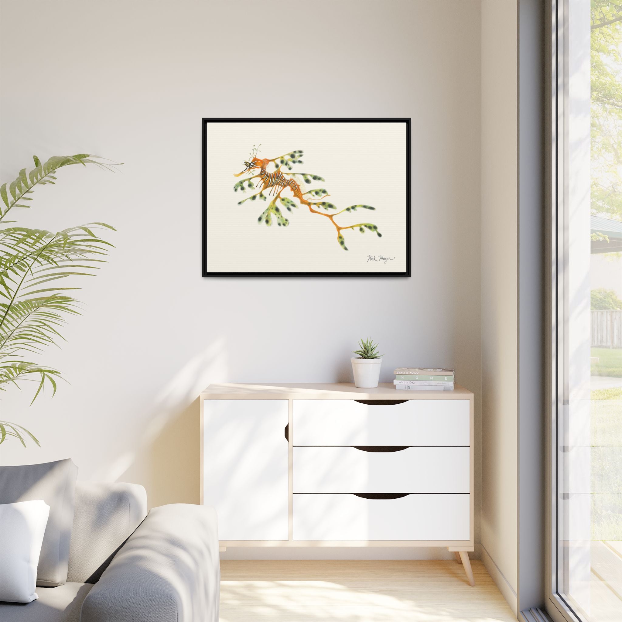 Leafy Sea Dragon Framed Canvas Print Printify