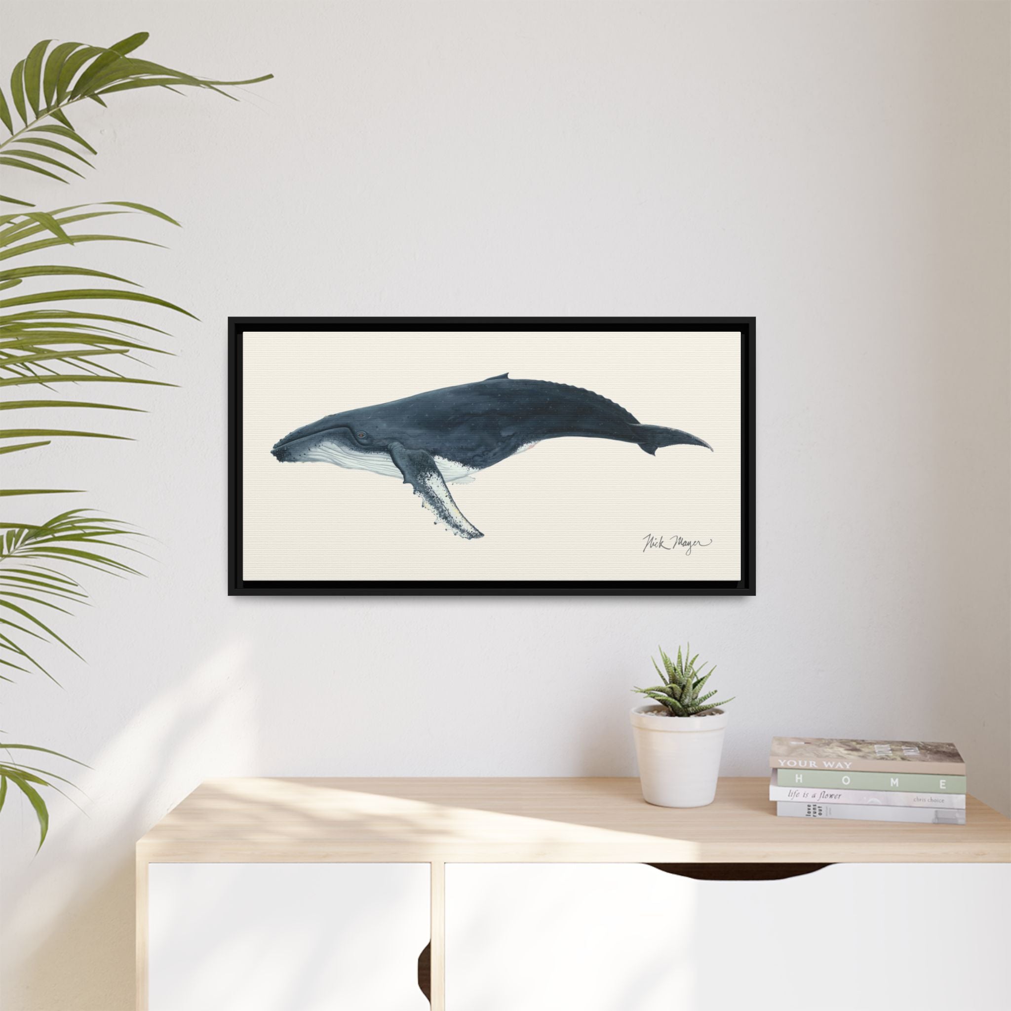 Humpback Whale Framed Canvas Print Printify