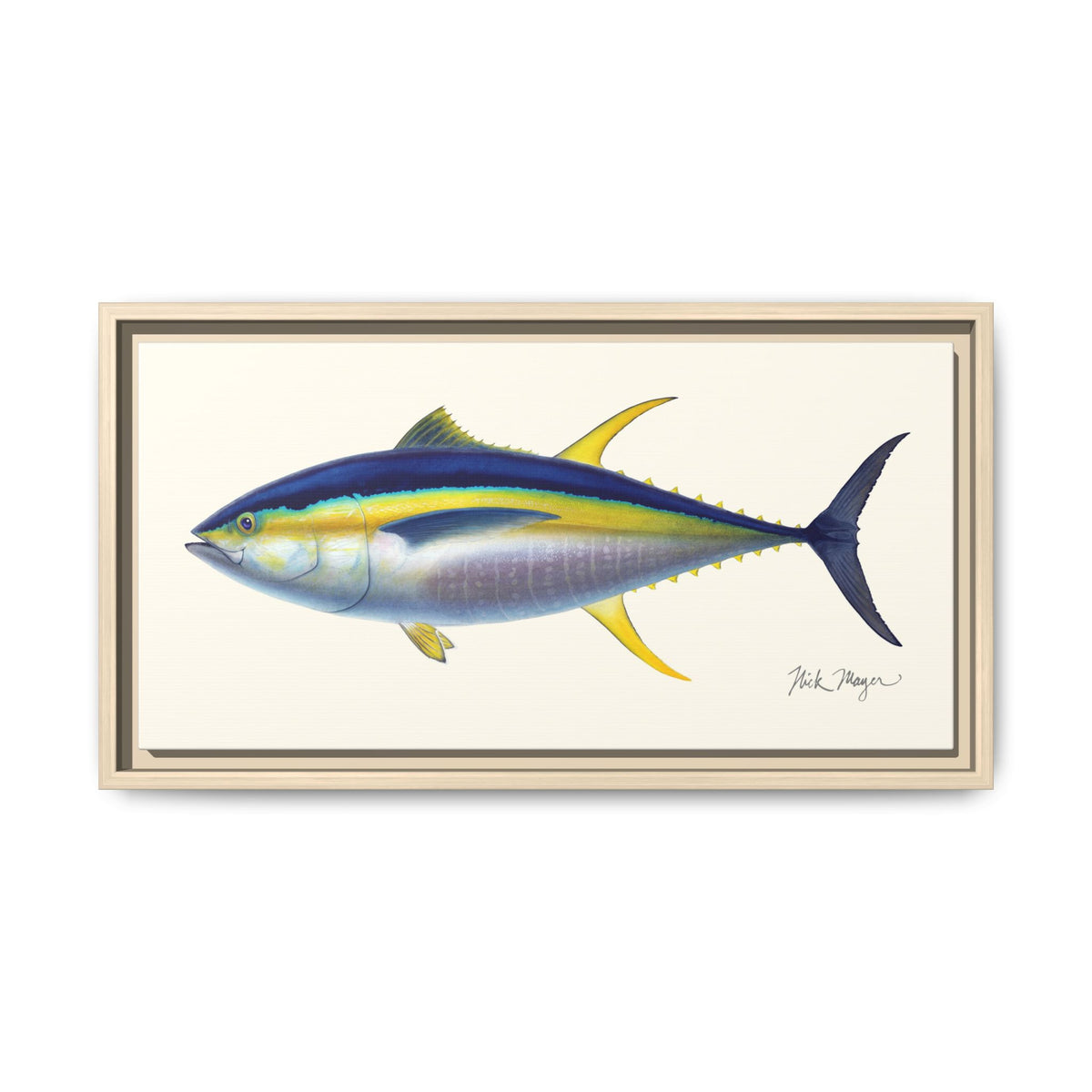 Yellowfin Tuna Framed Canvas Print Printify