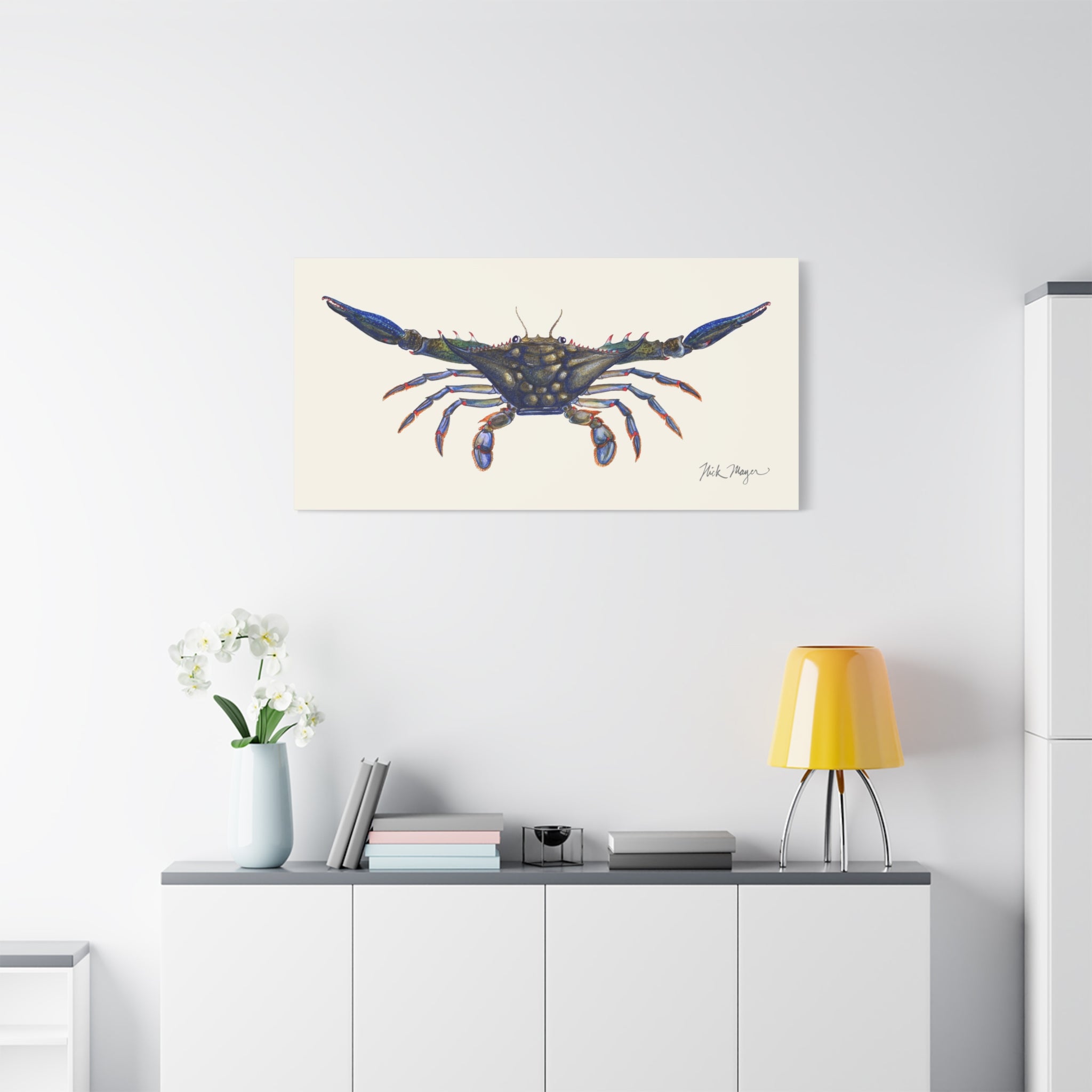 Blue Crab Claws Out Canvas Print