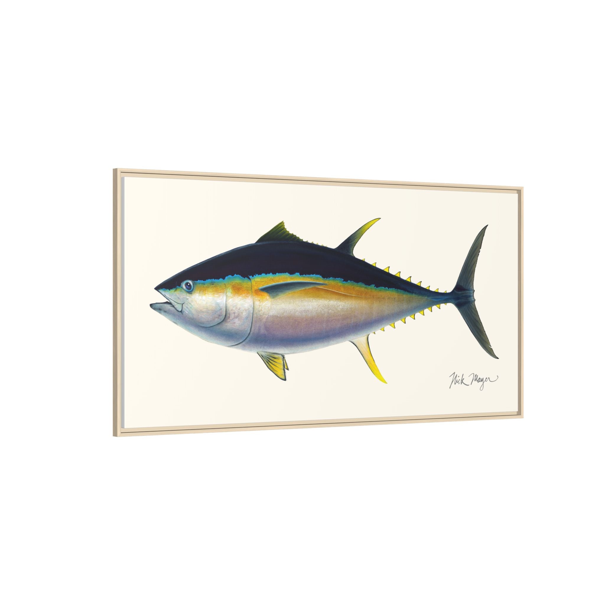 Bigeye Tuna Framed Canvas Print Printify