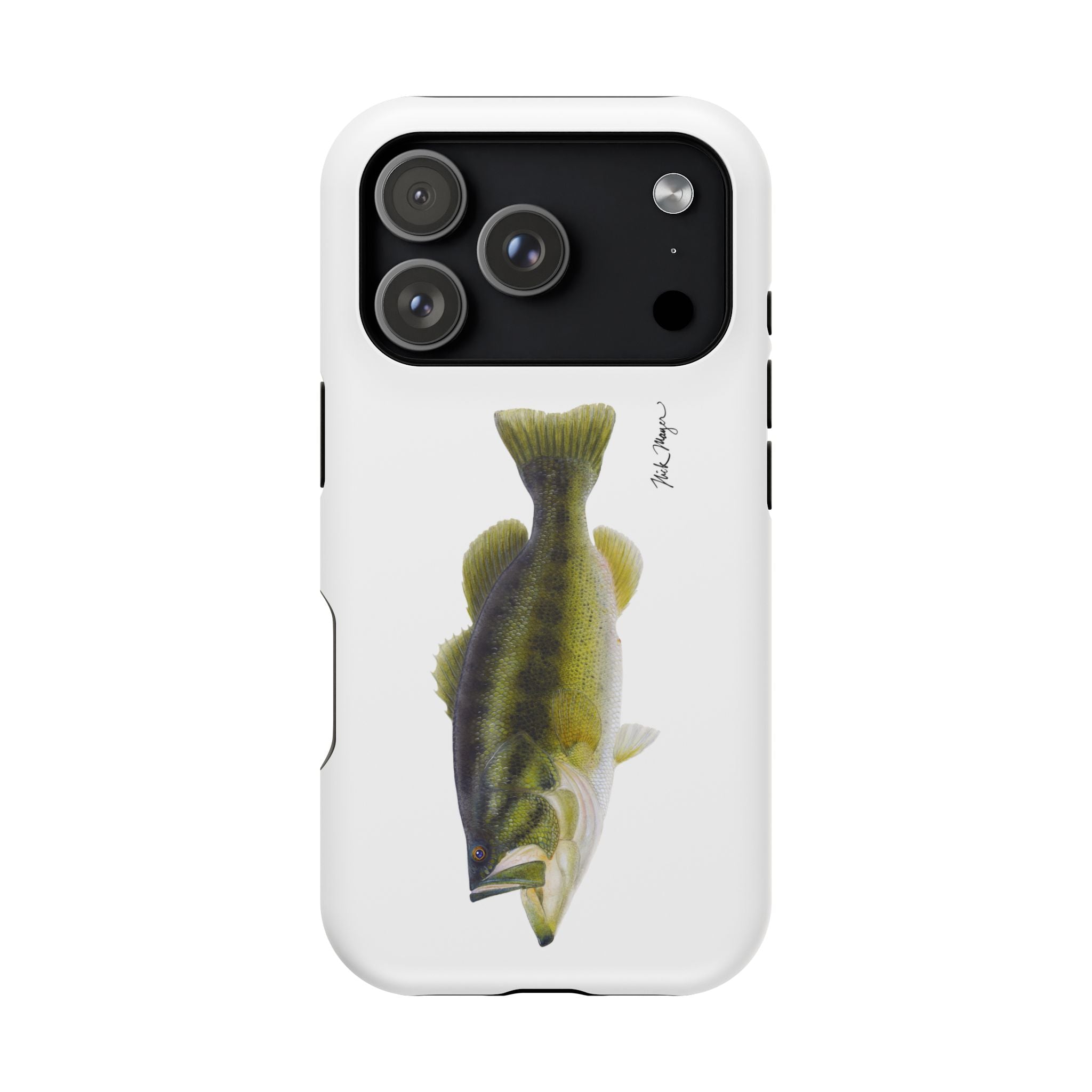 Largemouth Bass MagSafe White iPhone Case