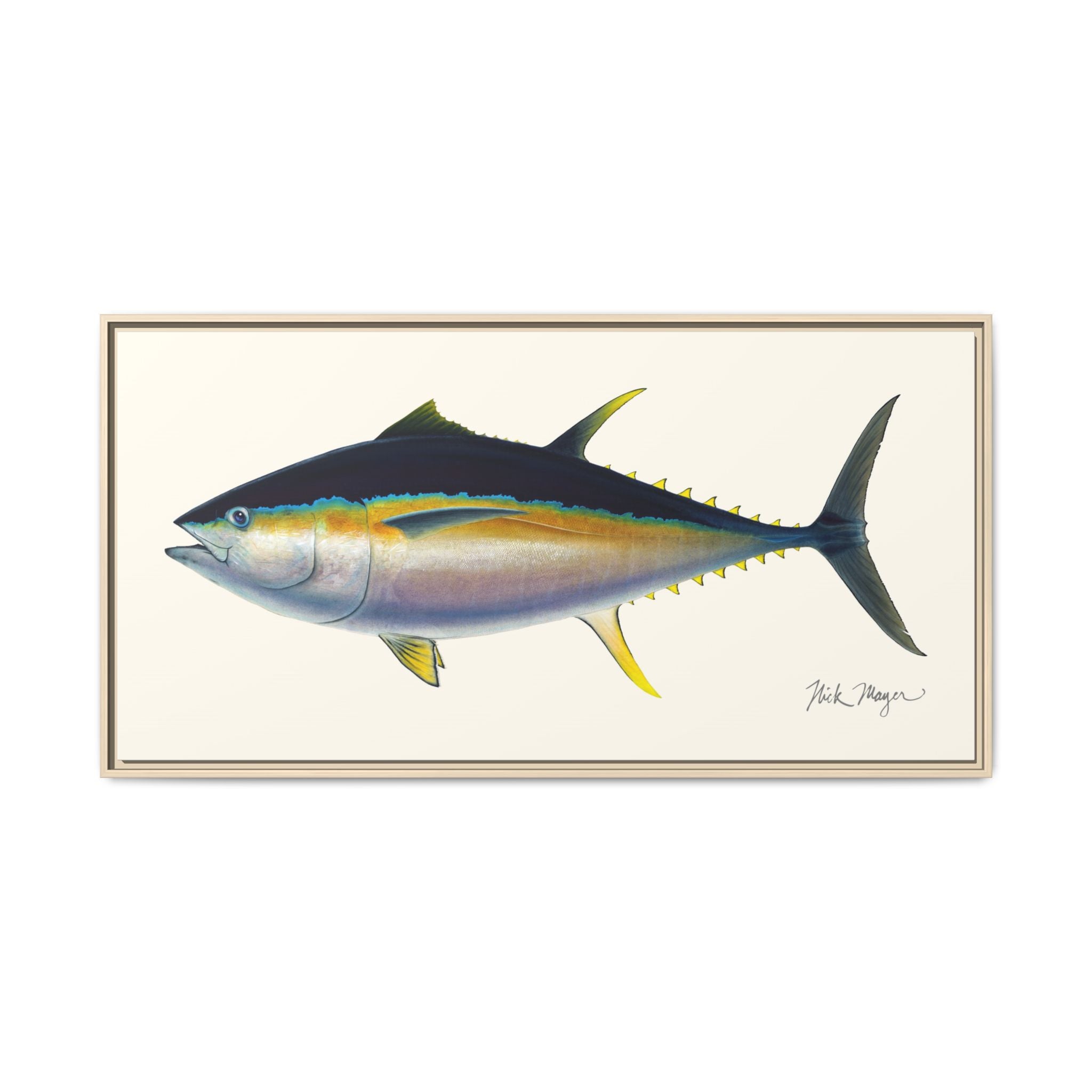 Bigeye Tuna Framed Canvas Print Printify