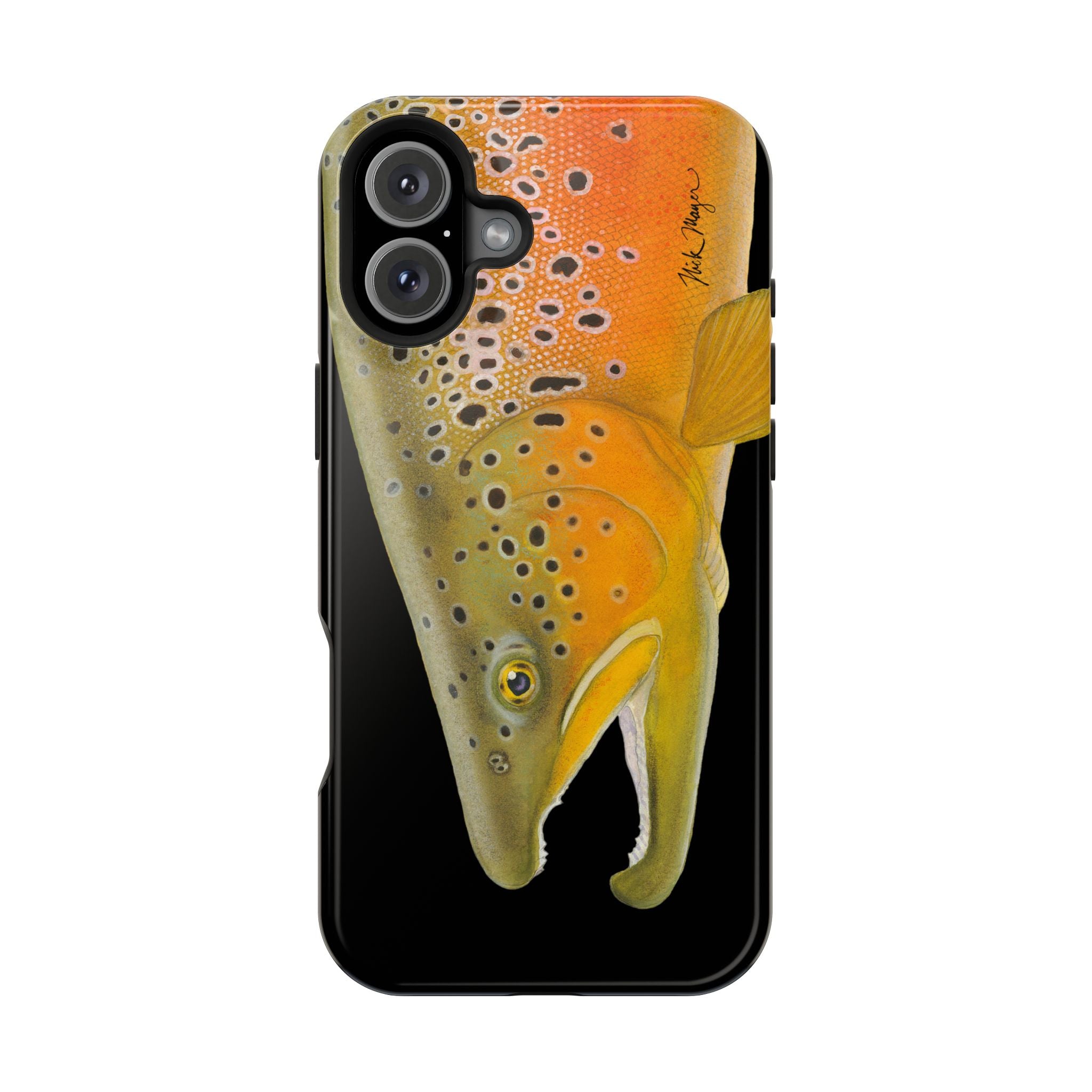 Brown Trout 2 Black MagSafe iPhone Case