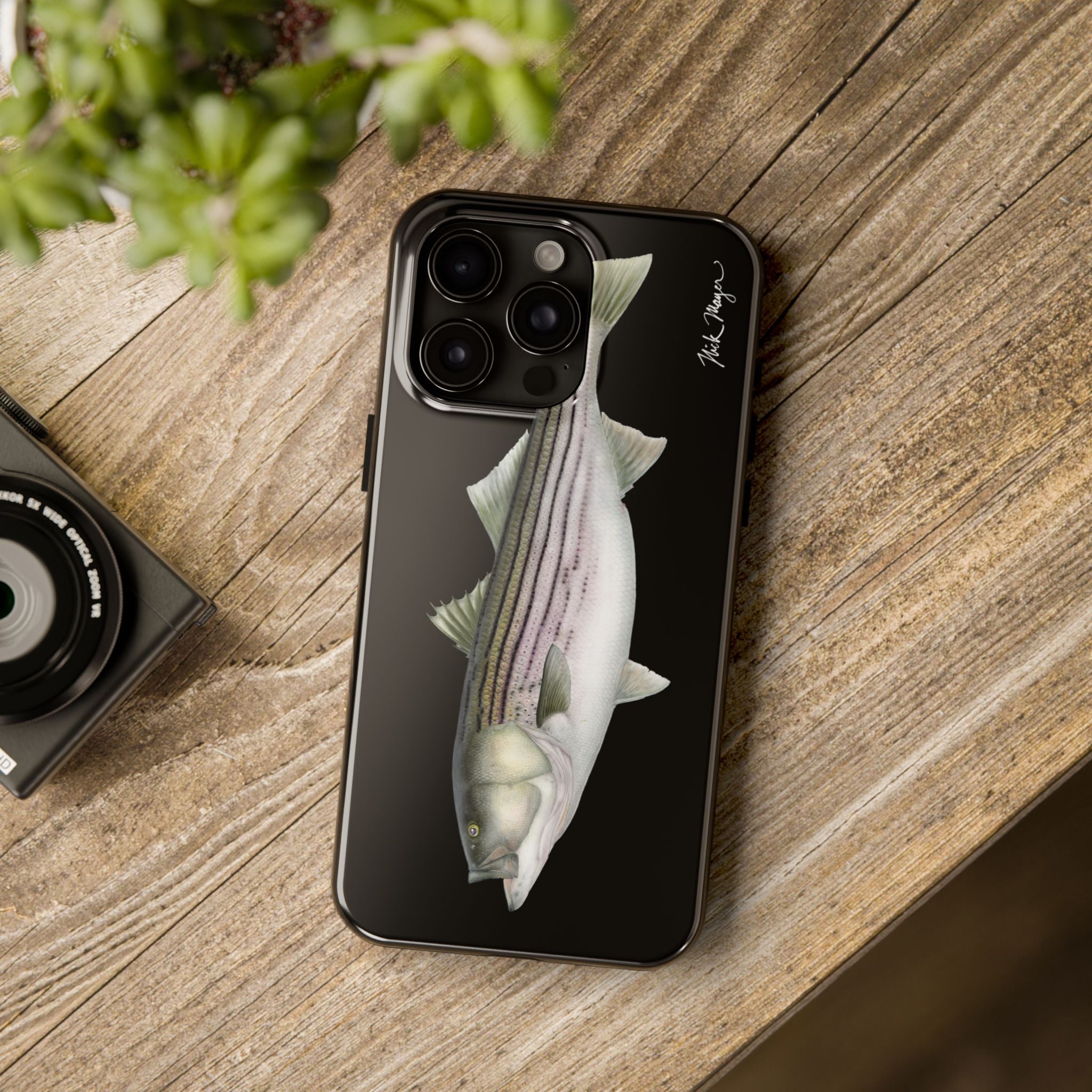 30 lb Striper - Black Phone Case (iPhone)