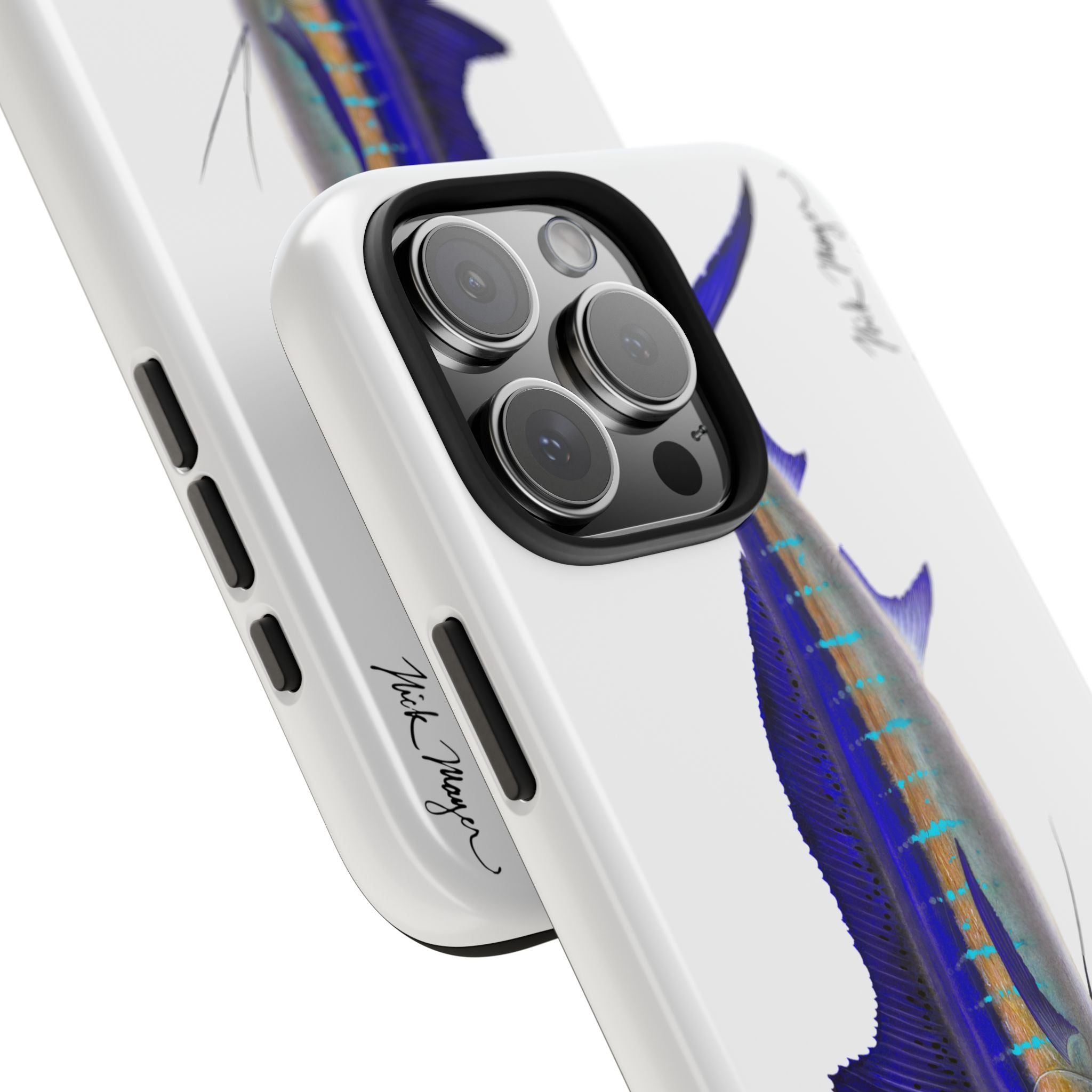 Striped Marlin White Phone Case (iPhone)