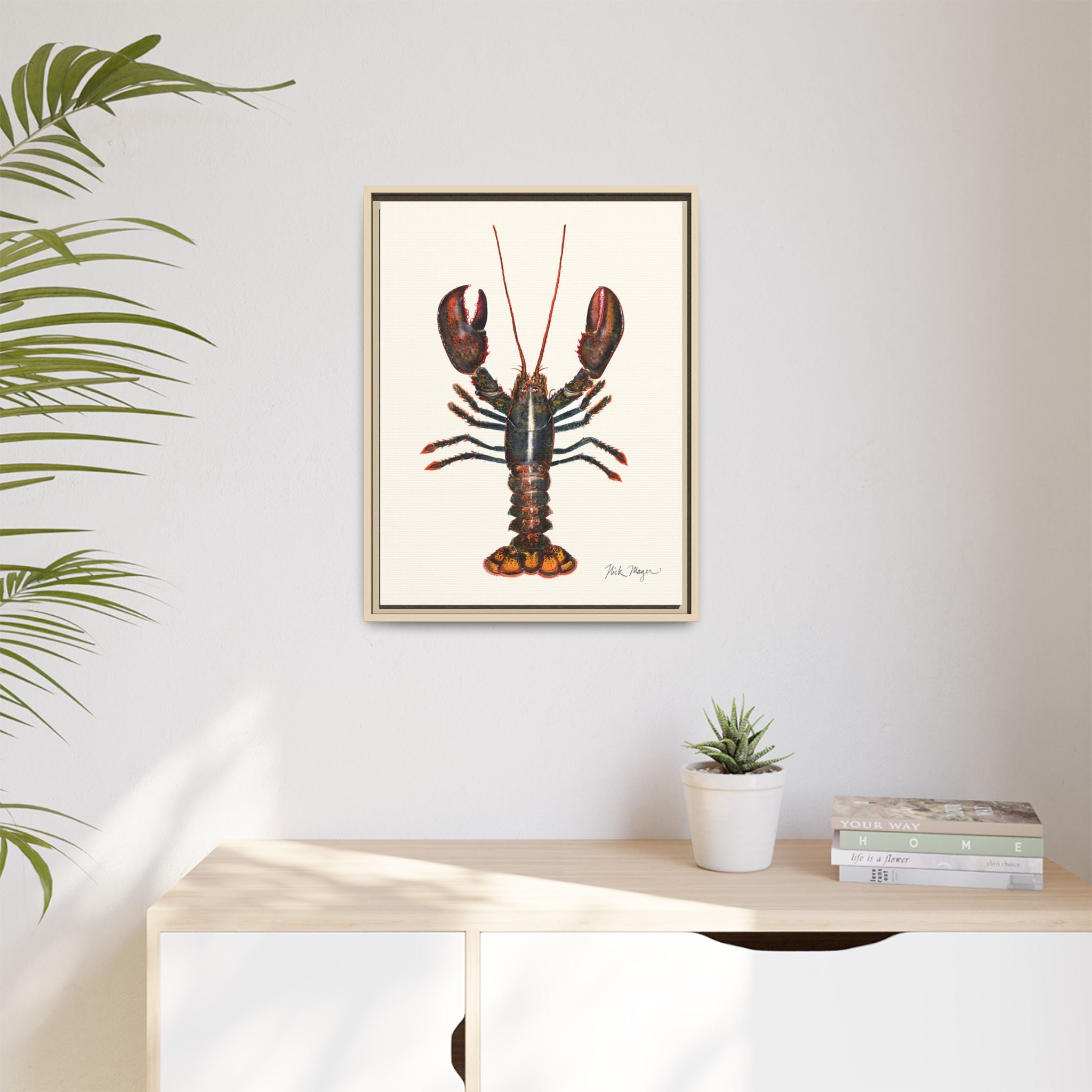 Northern Lobster Framed Canvas Print Printify