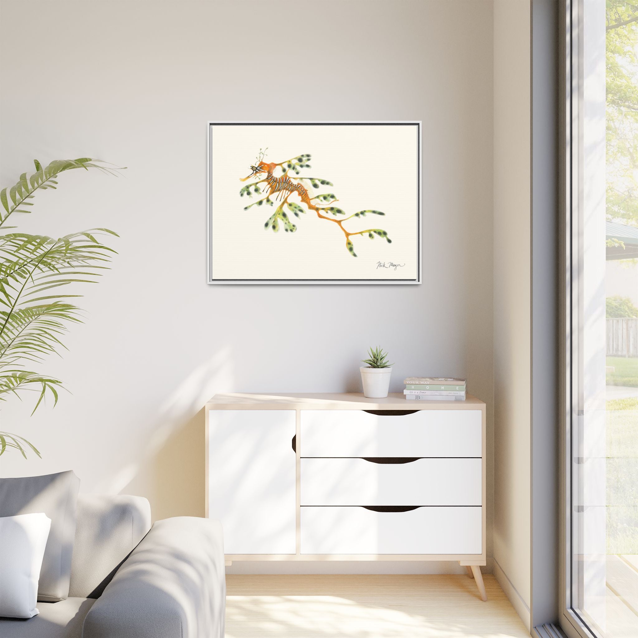 Leafy Sea Dragon Framed Canvas Print Printify