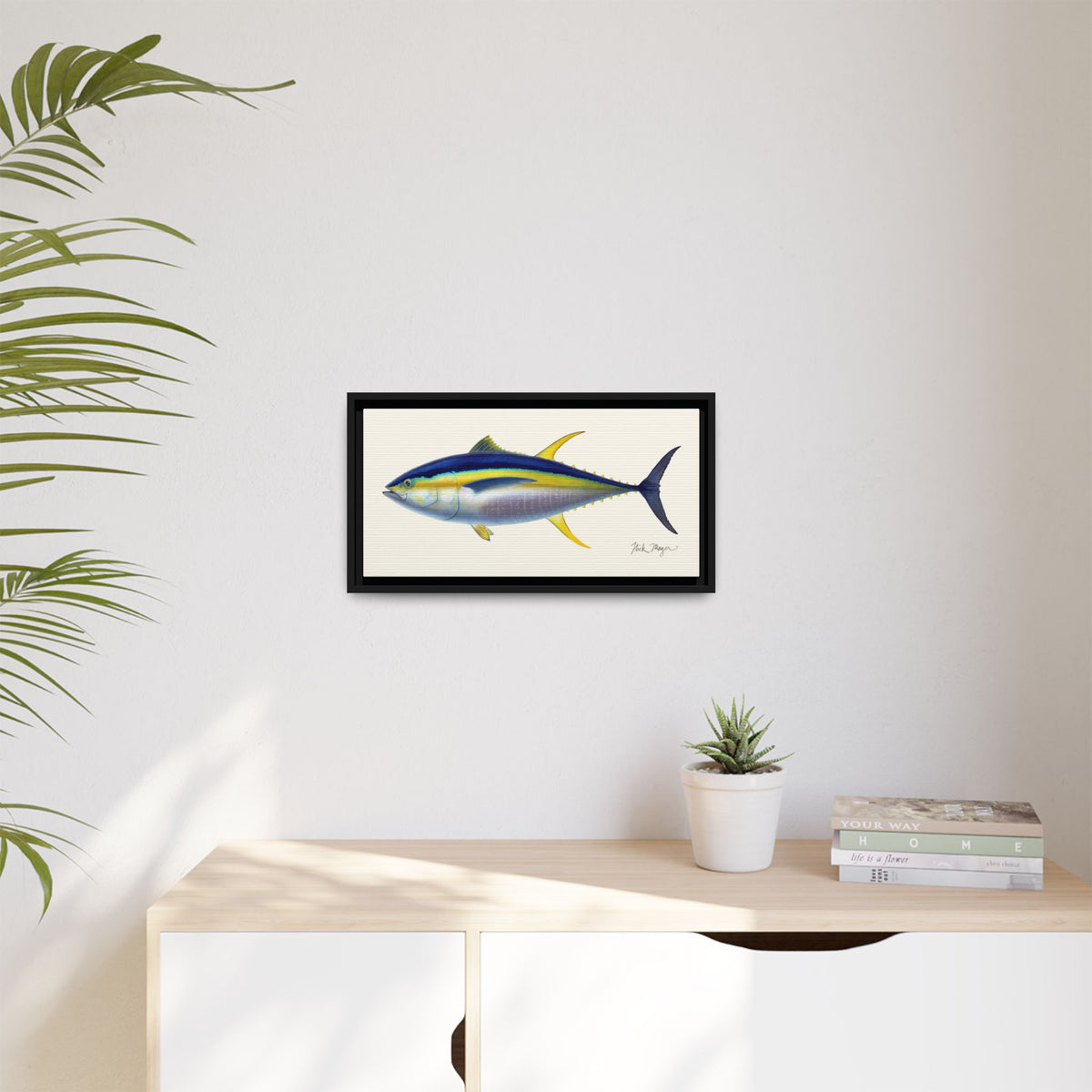 Yellowfin Tuna Framed Canvas Print Printify