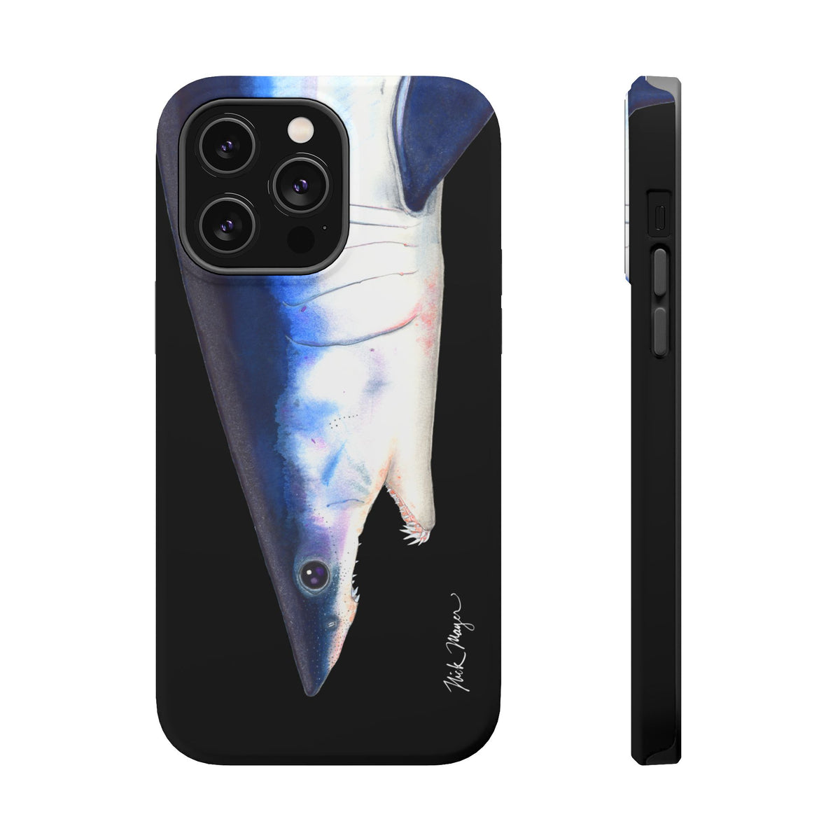 Mako Shark Face MagSafe Black iPhone Case Printify