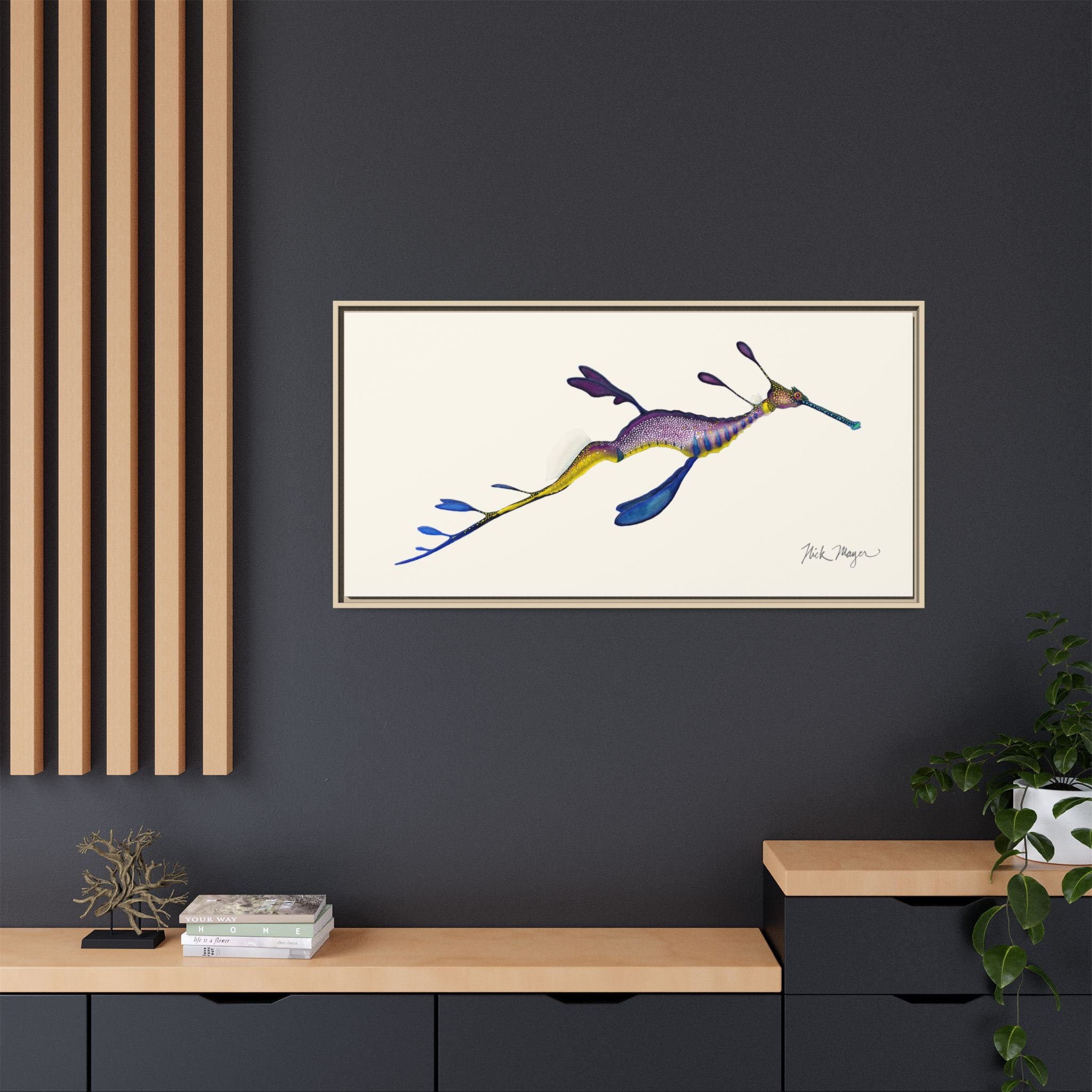 Weedy Sea Dragon Framed Canvas Print Printify
