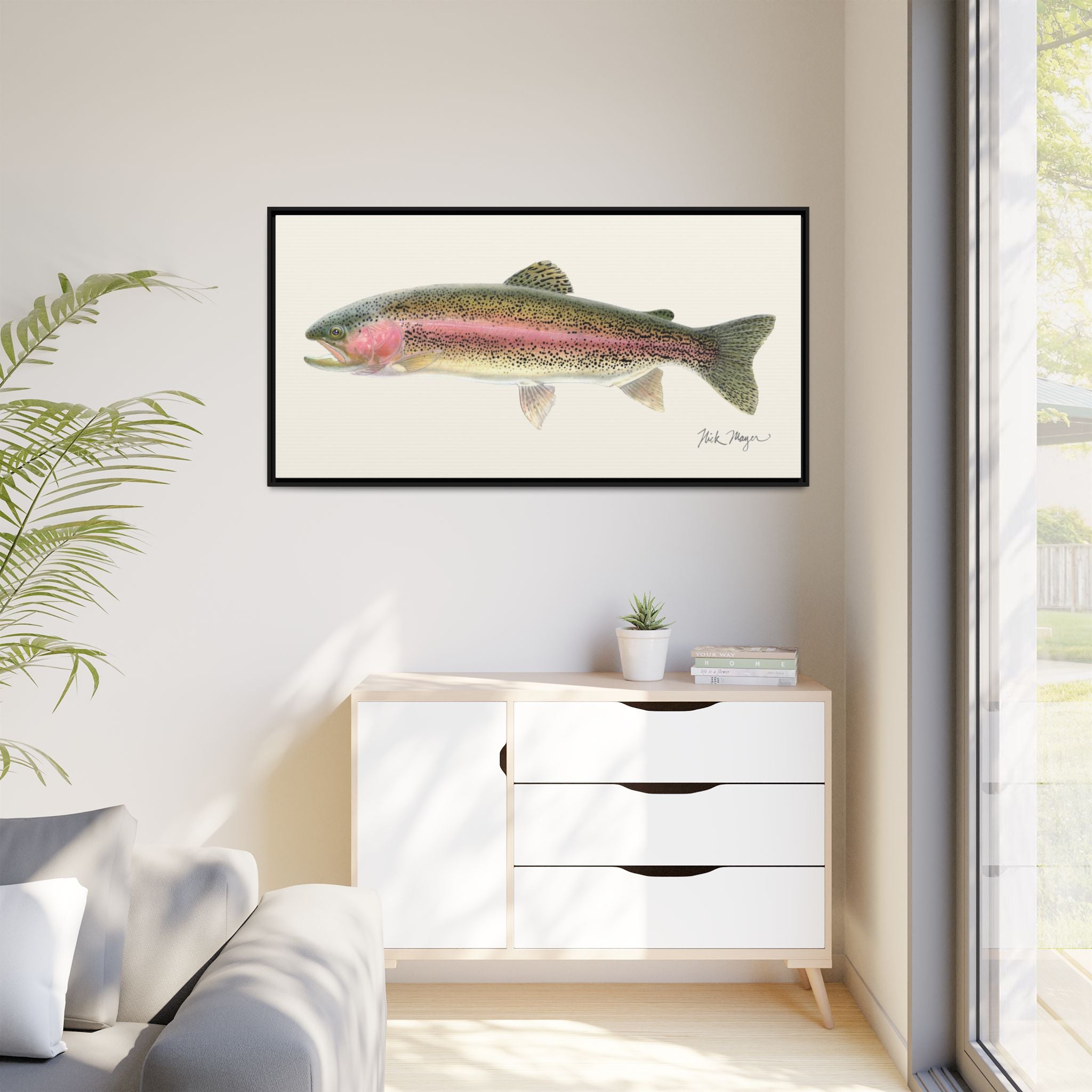 Rainbow Trout Framed Canvas Print Printify