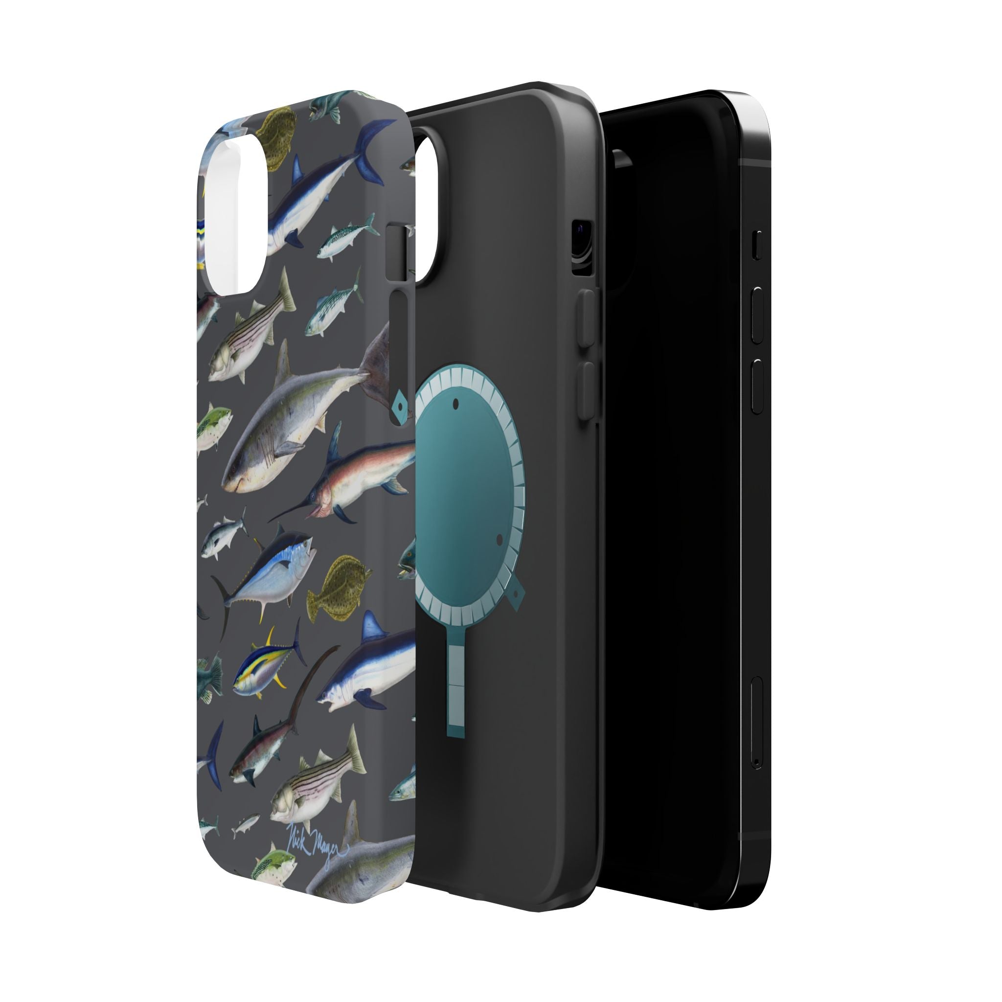 New England Offshore Fish Grey MagSafe iPhone Case
