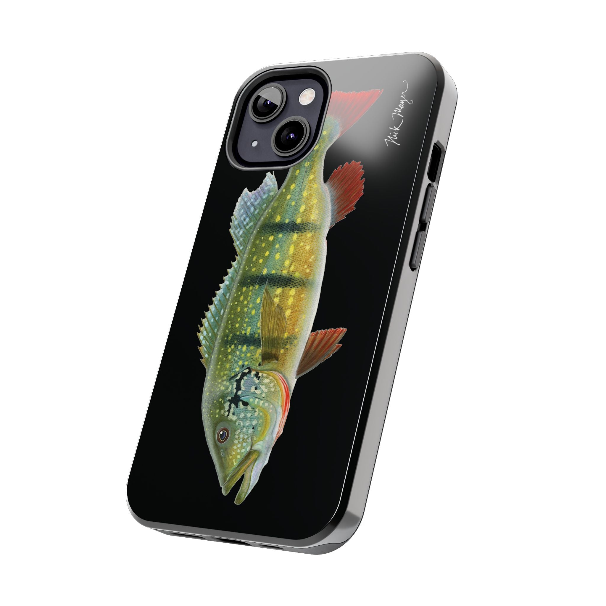 Peacock Bass Black iPhone Case