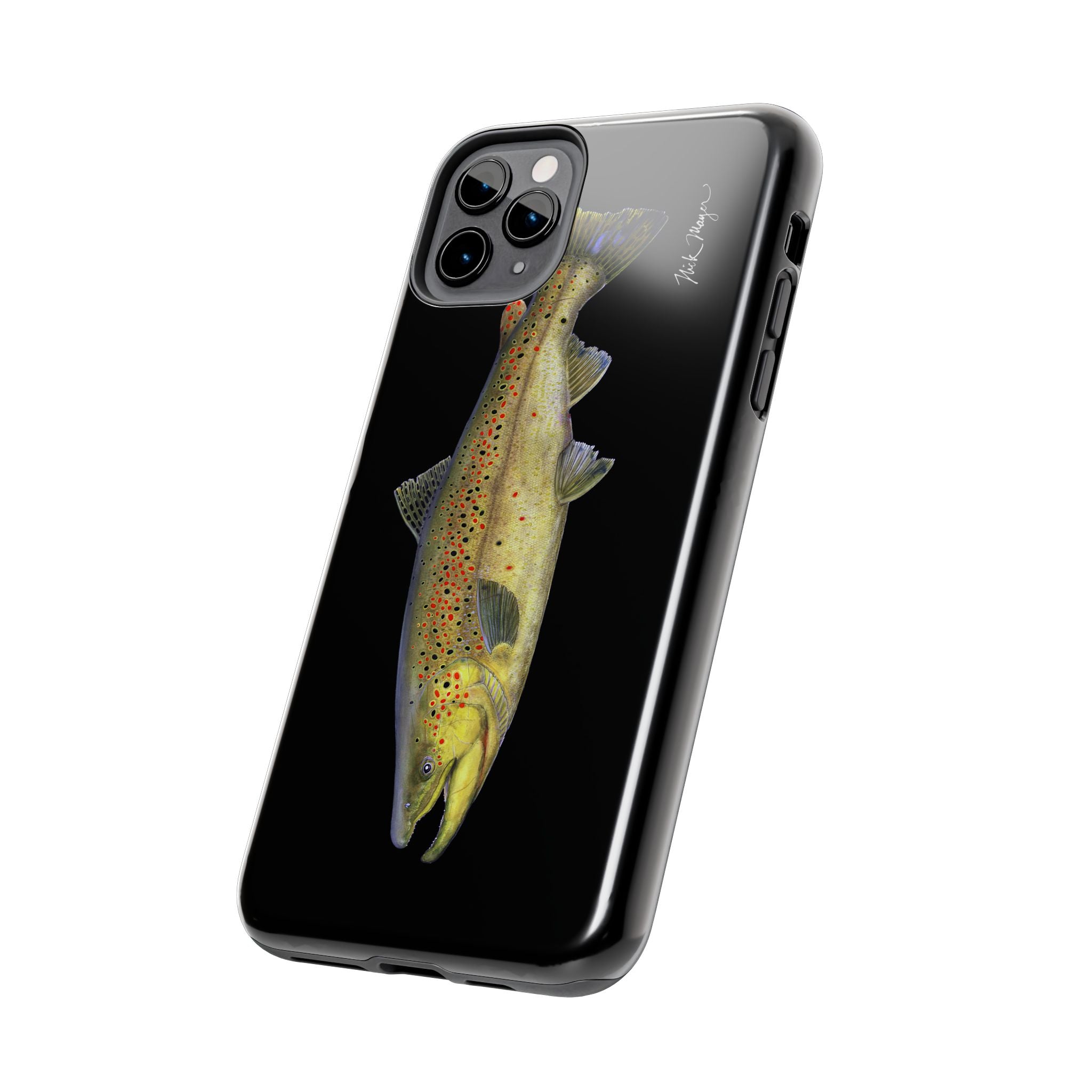 Brown Trout Black Phone Case (iPhone)