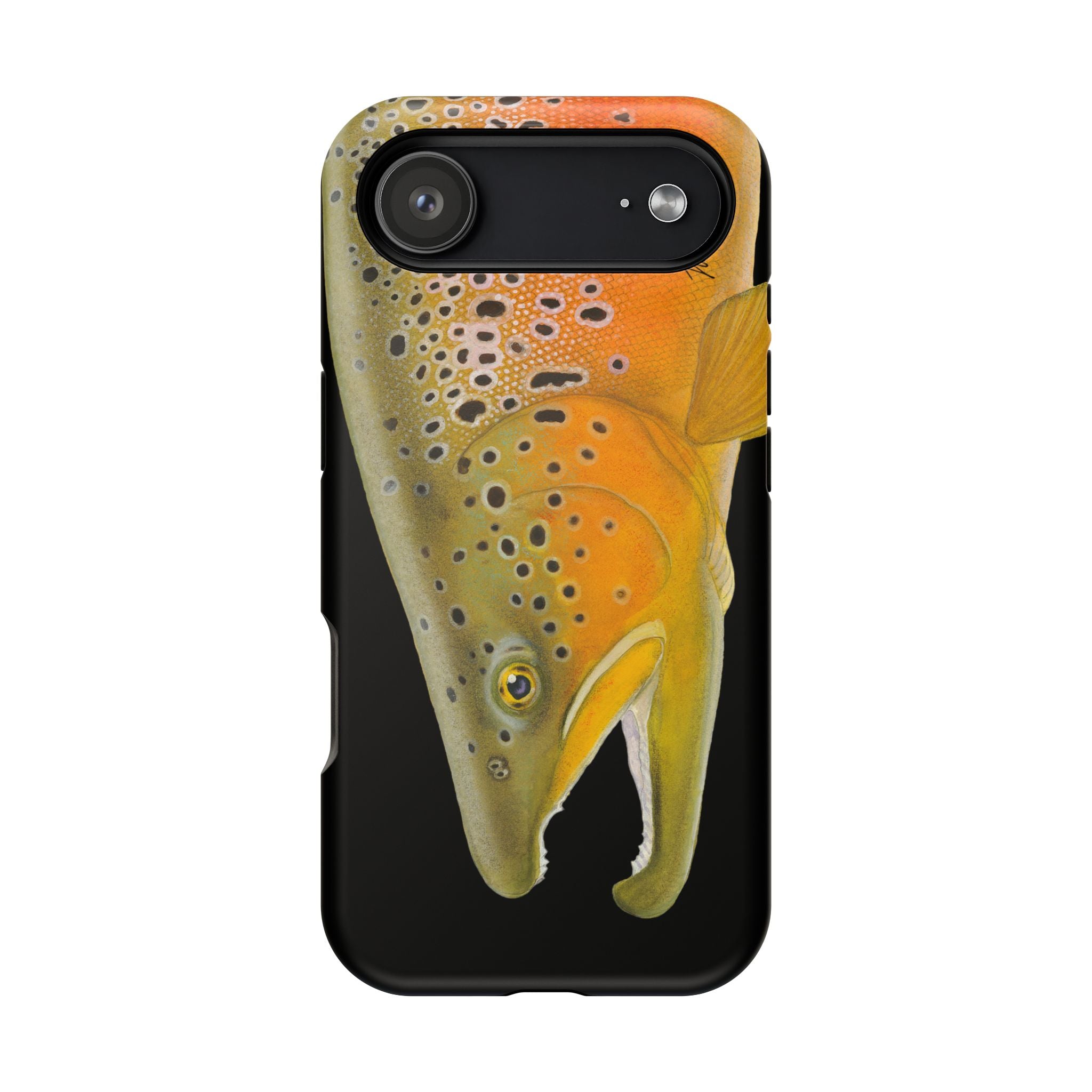 Brown Trout 2 Black MagSafe iPhone Case