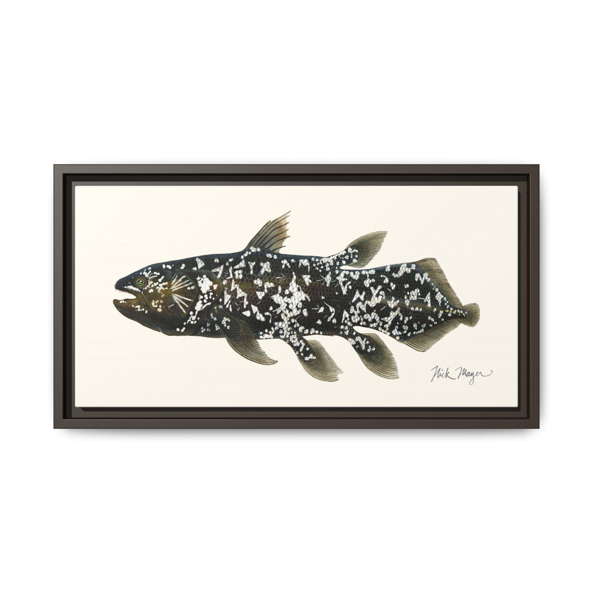Coelacanth Framed Canvas Print Printify