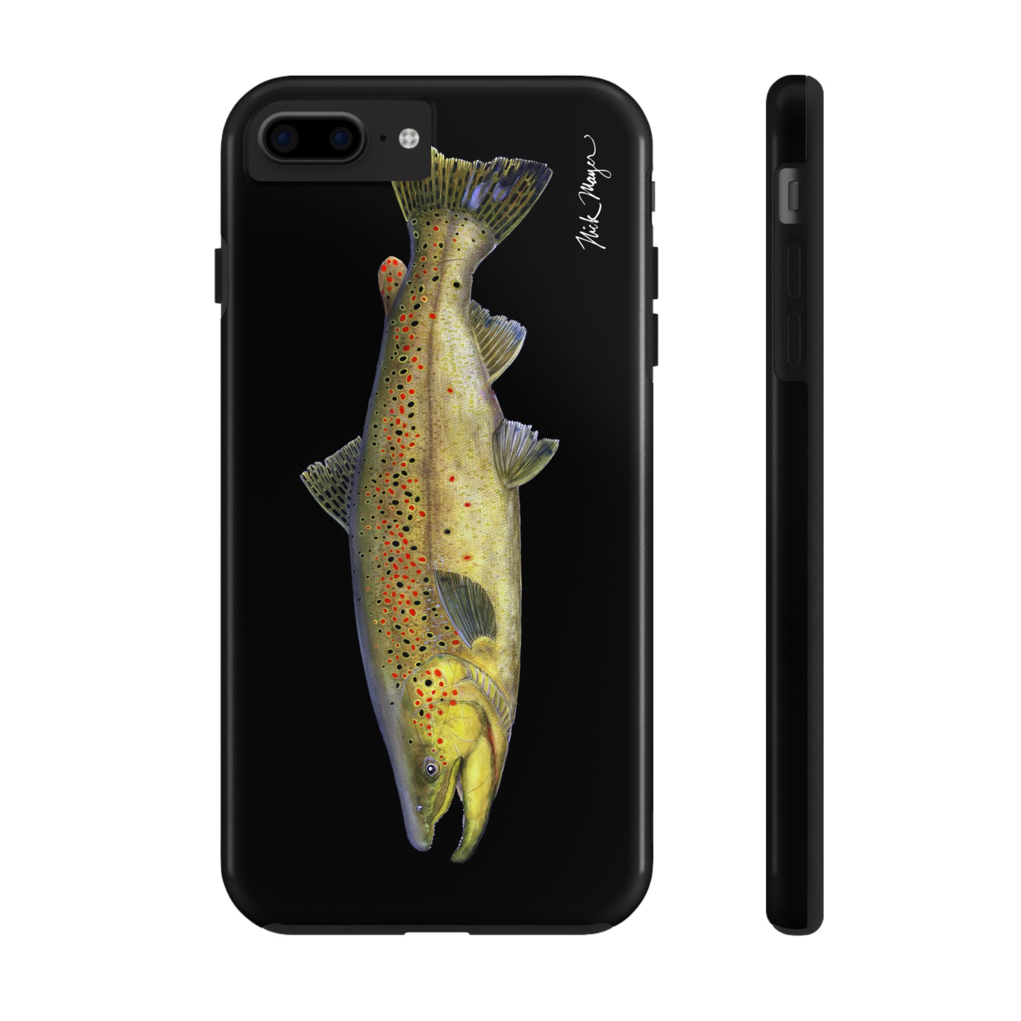 Brown Trout Black Phone Case (iPhone)