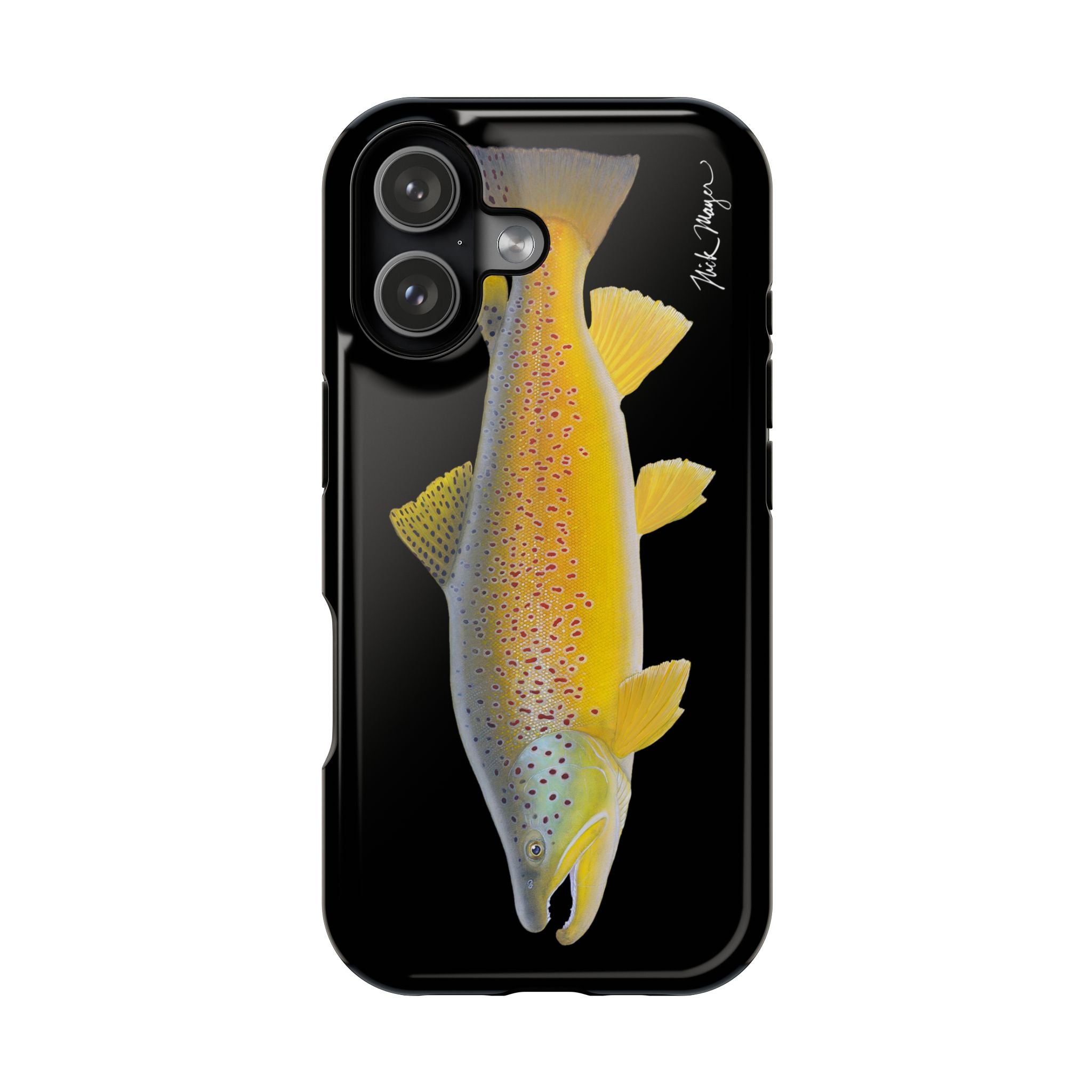 Brown Trout 3 Black MagSafe iPhone Case