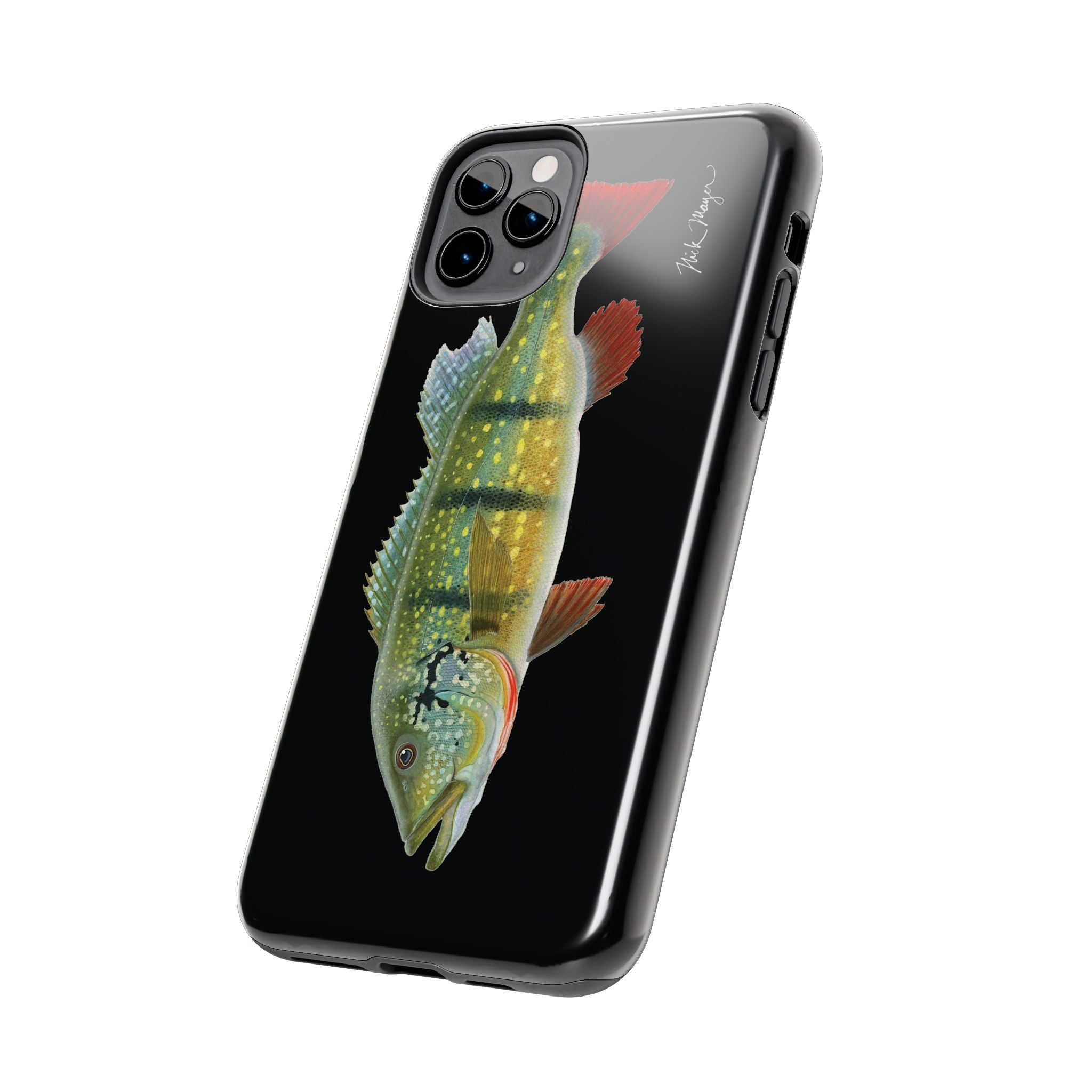 Peacock Bass Black iPhone Case