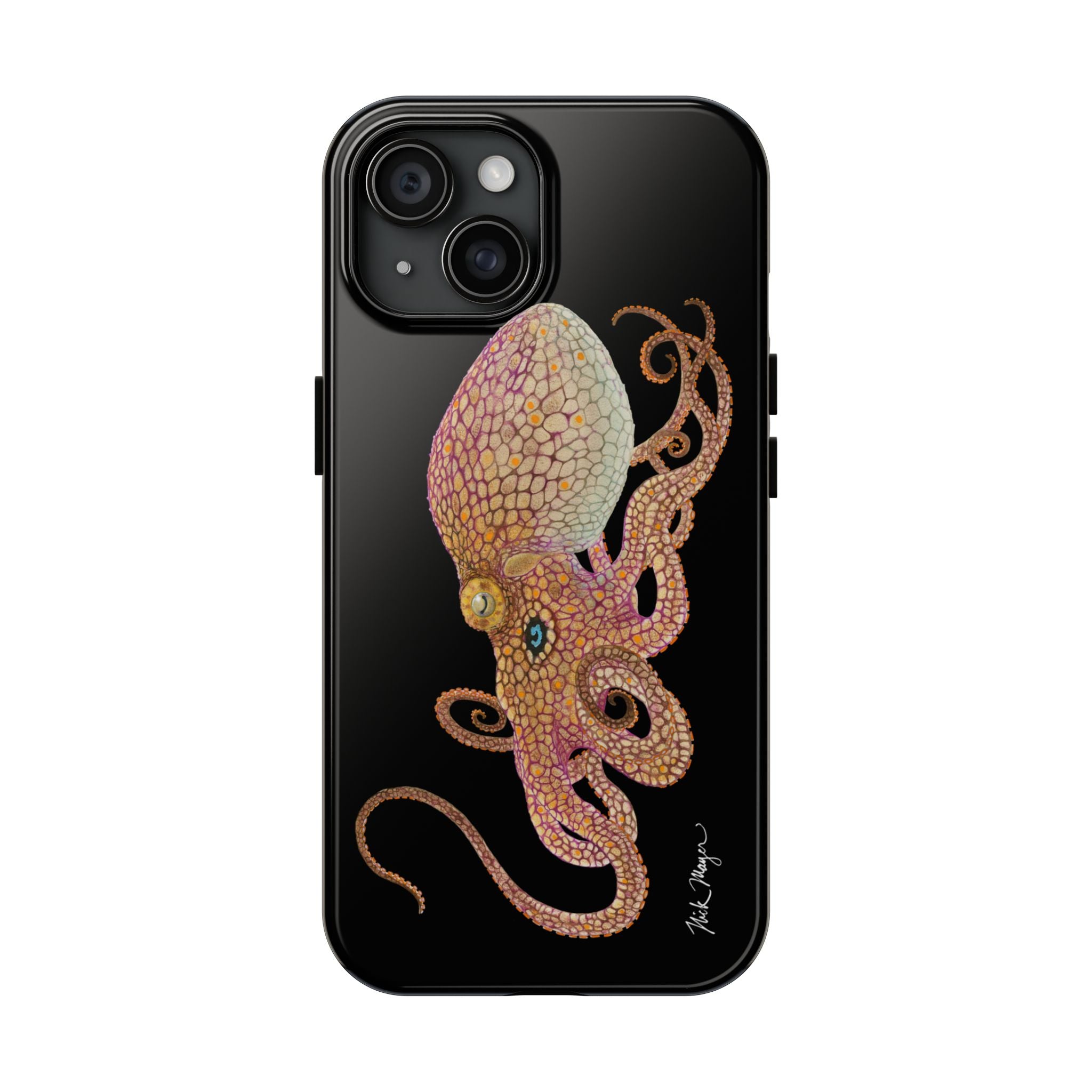 Two Spot Octopus Black Phone Case (iPhone)