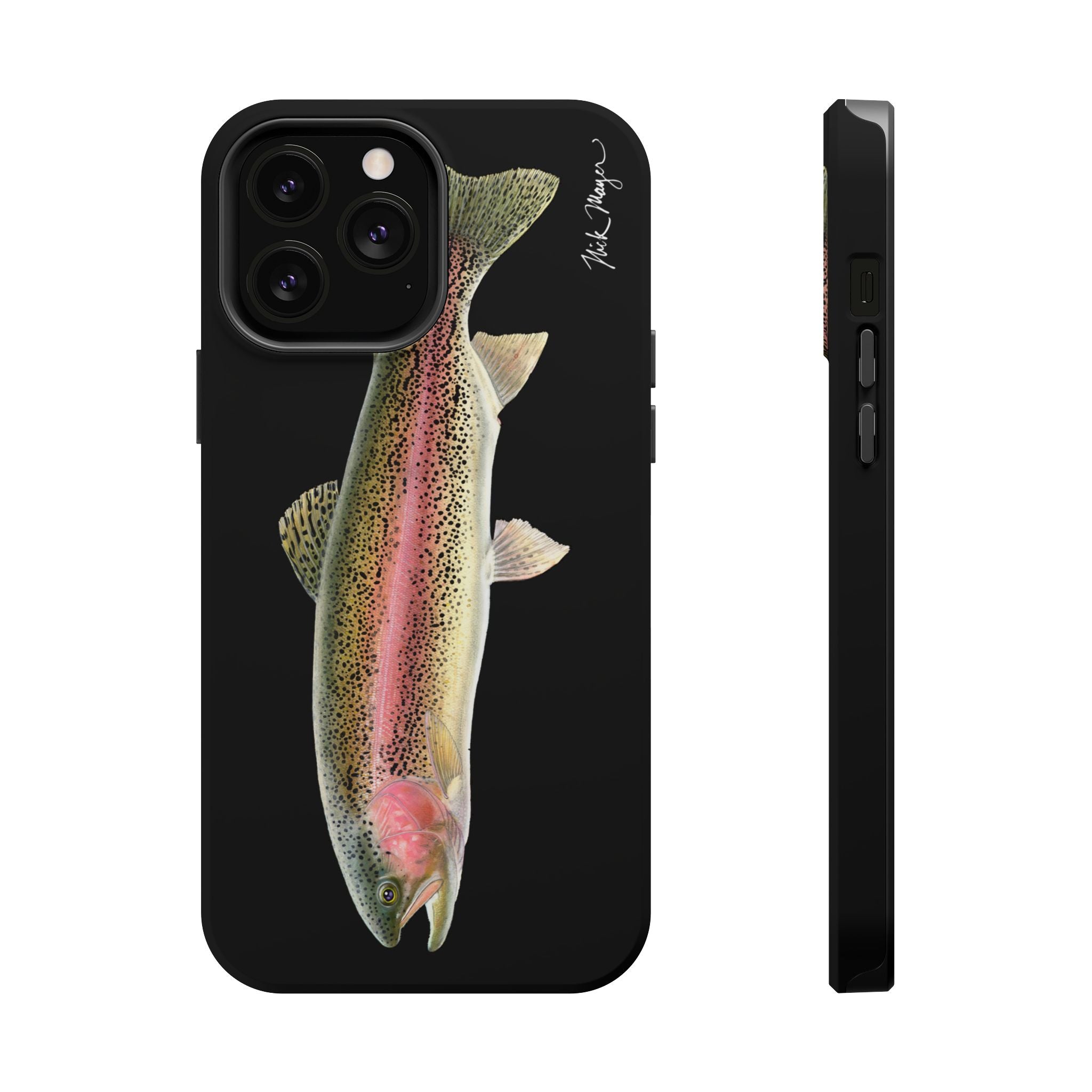 Rainbow Trout MagSafe Black iPhone Case