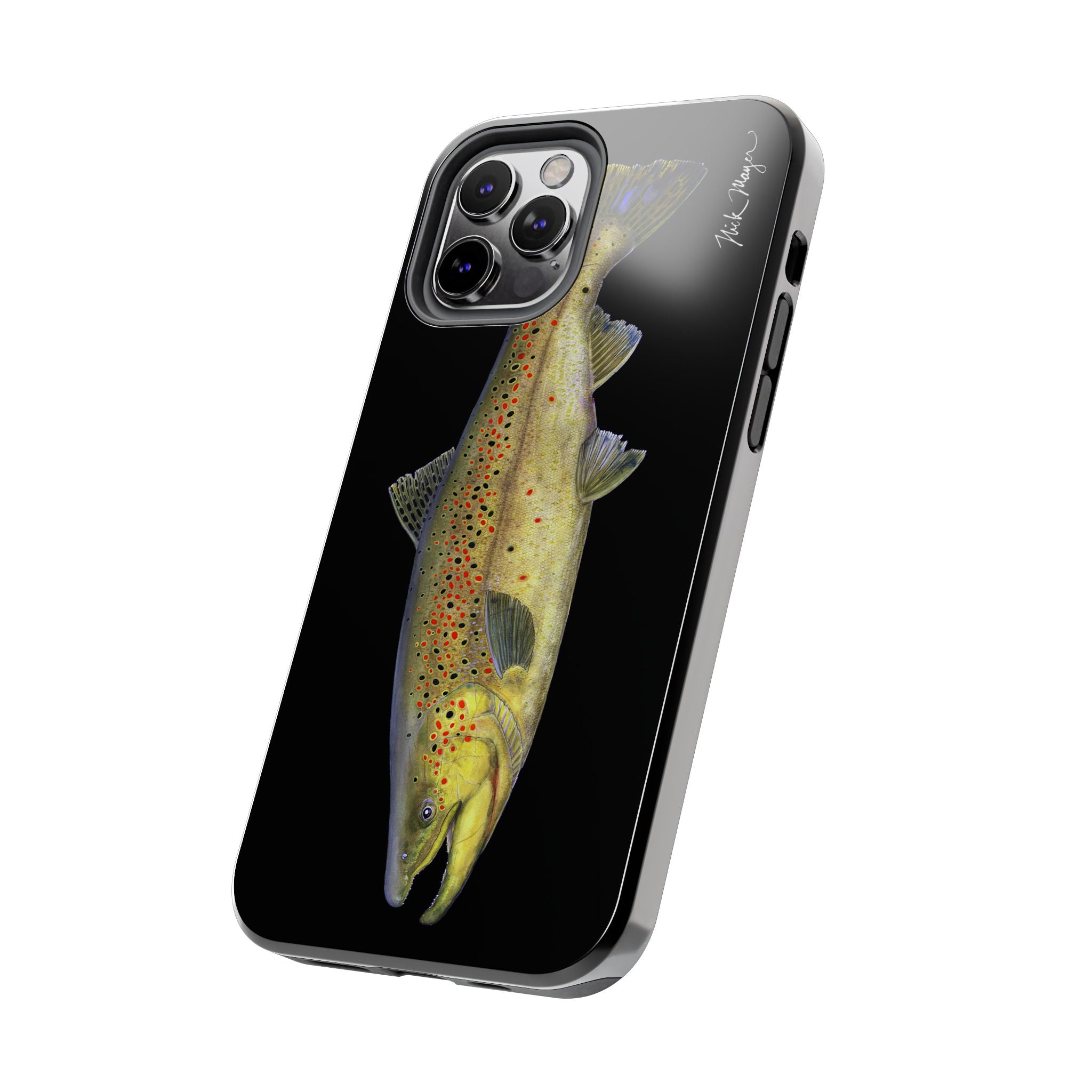 Brown Trout Black Phone Case (iPhone)