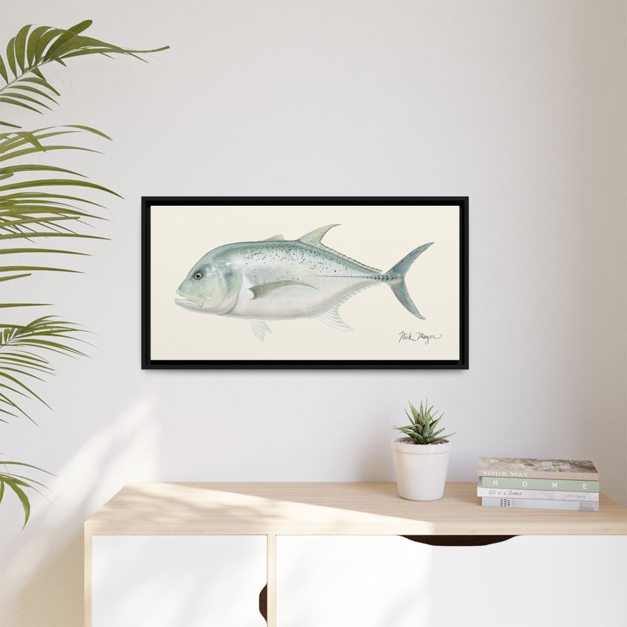 Boss Giant Trevally Framed Canvas Print Printify