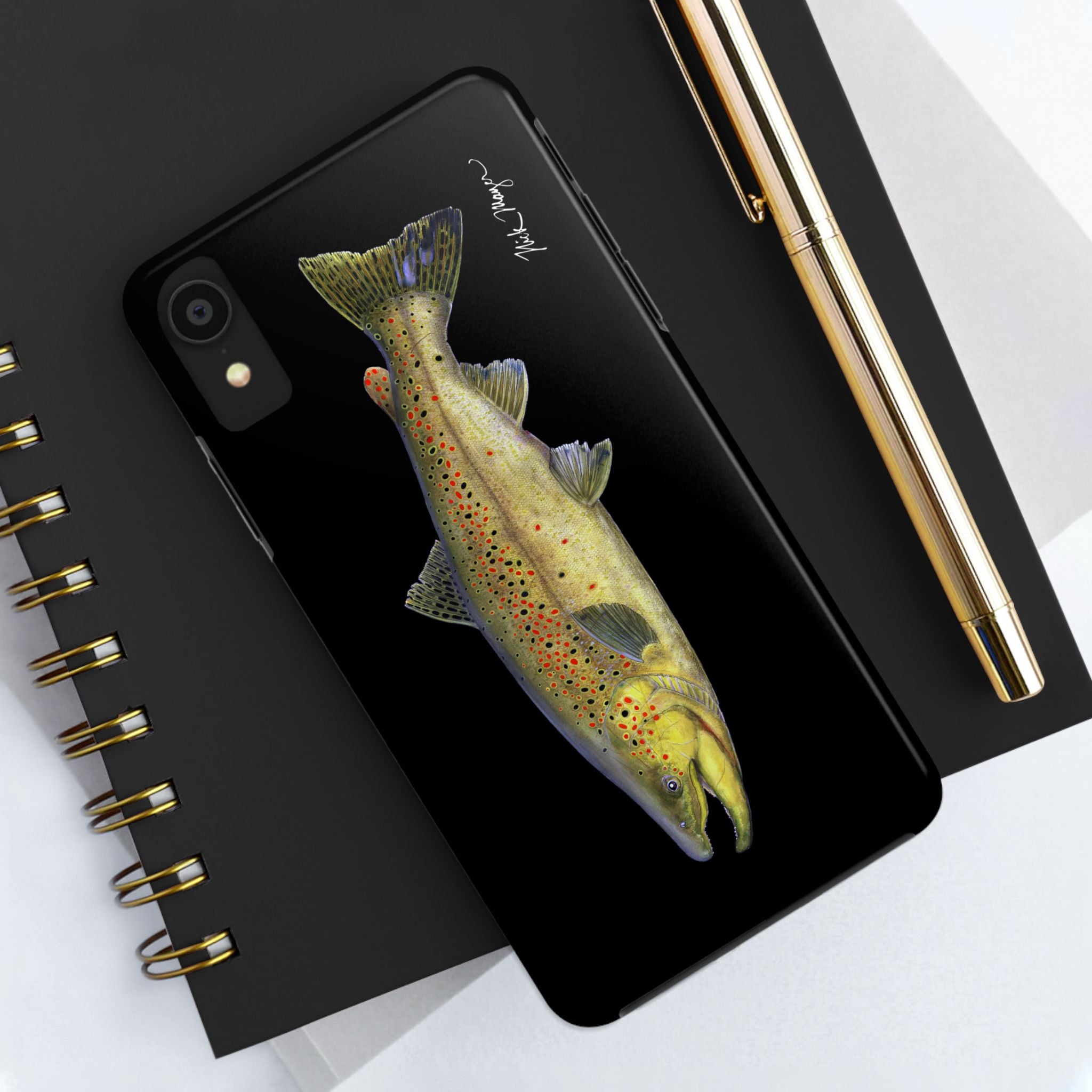 Brown Trout Black Phone Case (iPhone)