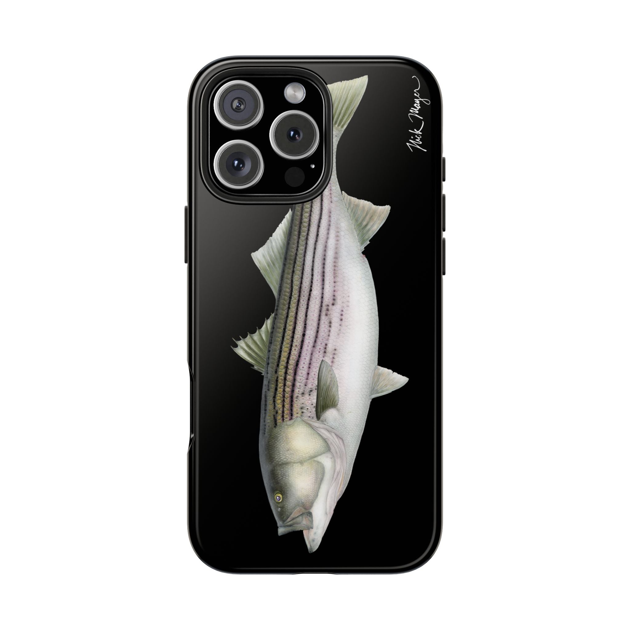 30 lb Striper - Black Phone Case (iPhone)