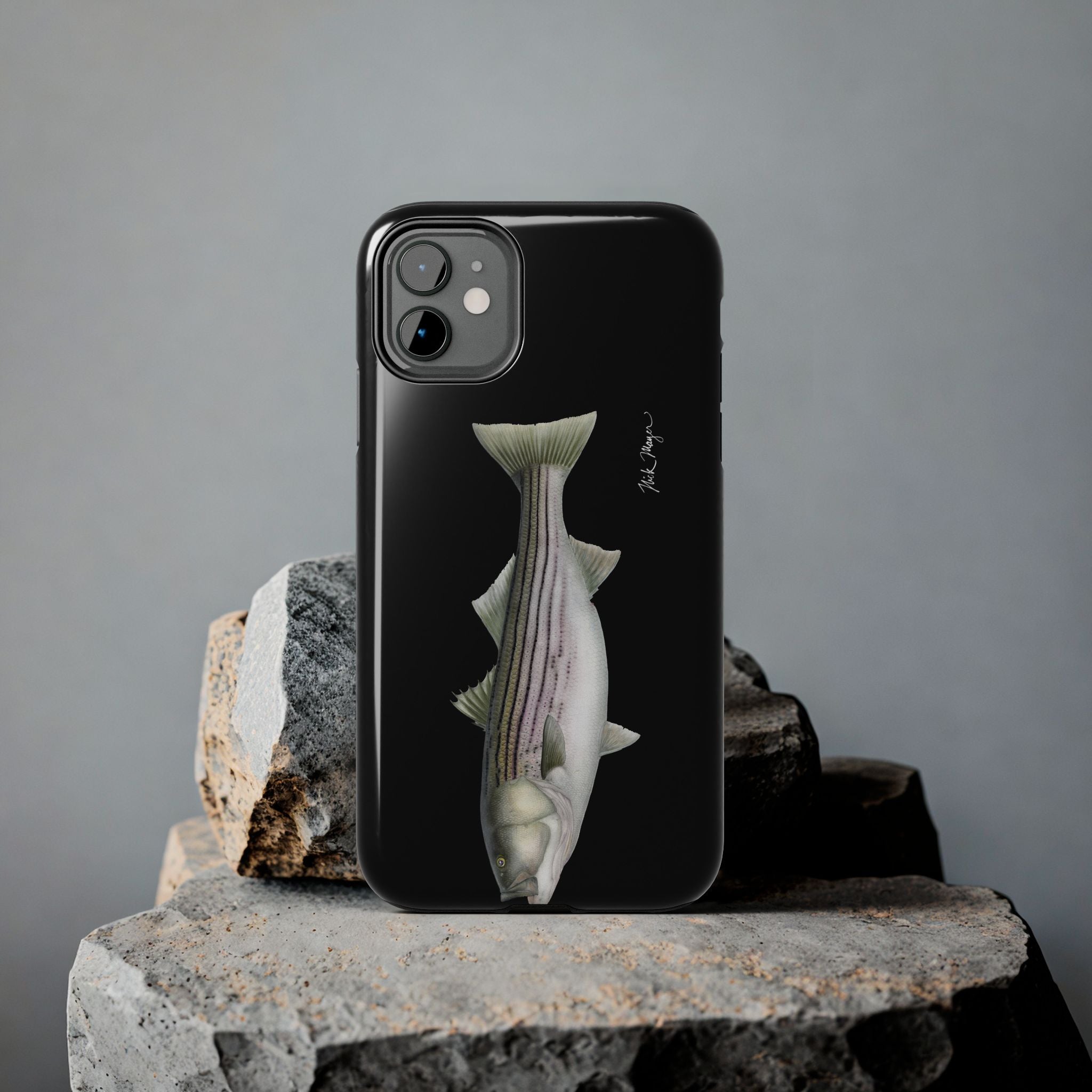 30 lb Striper - Black Phone Case (iPhone)