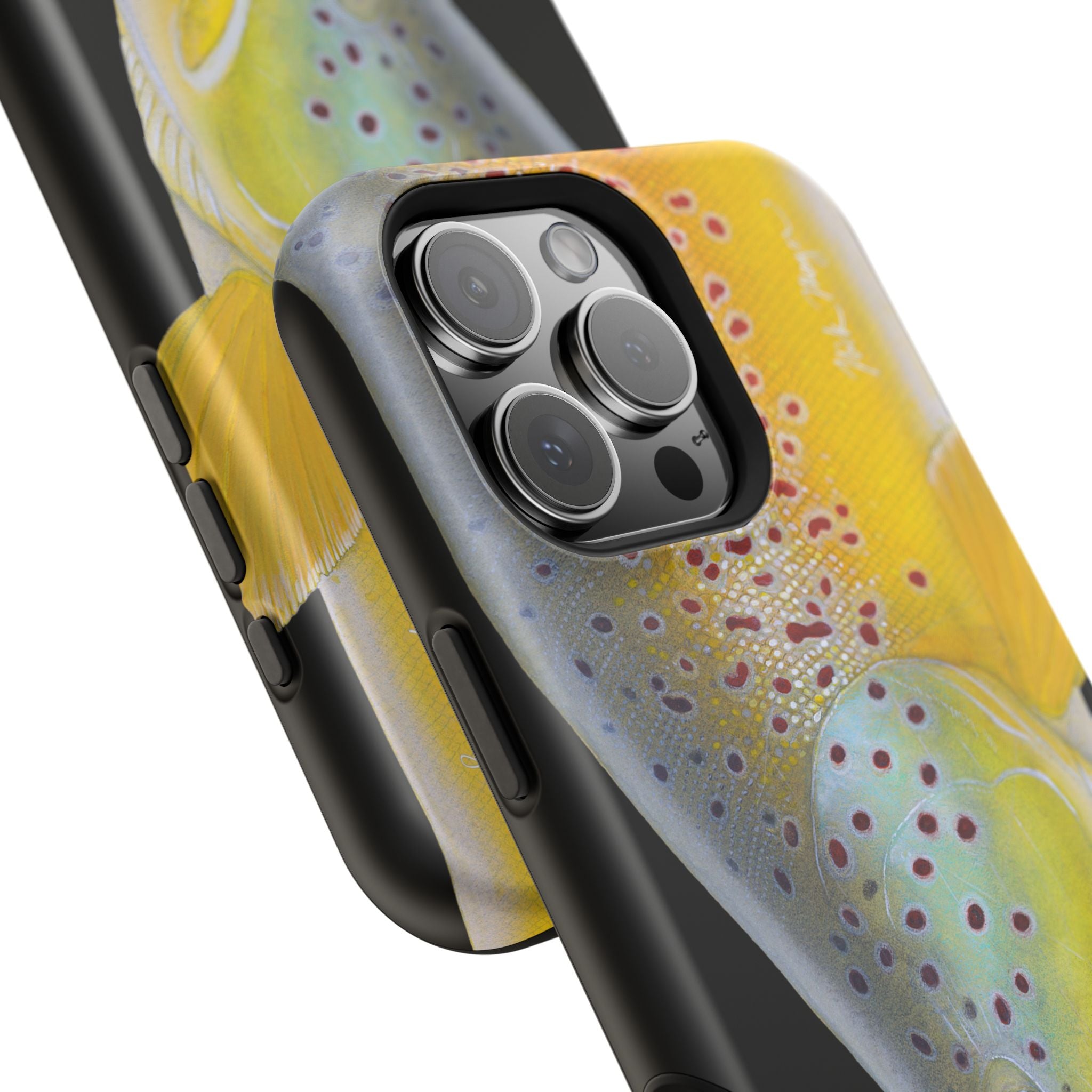 Brown Trout 3 Face Black MagSafe iPhone Case
