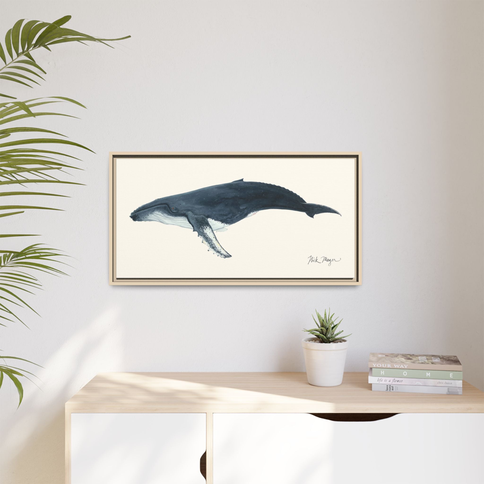 Humpback Whale Framed Canvas Print Printify