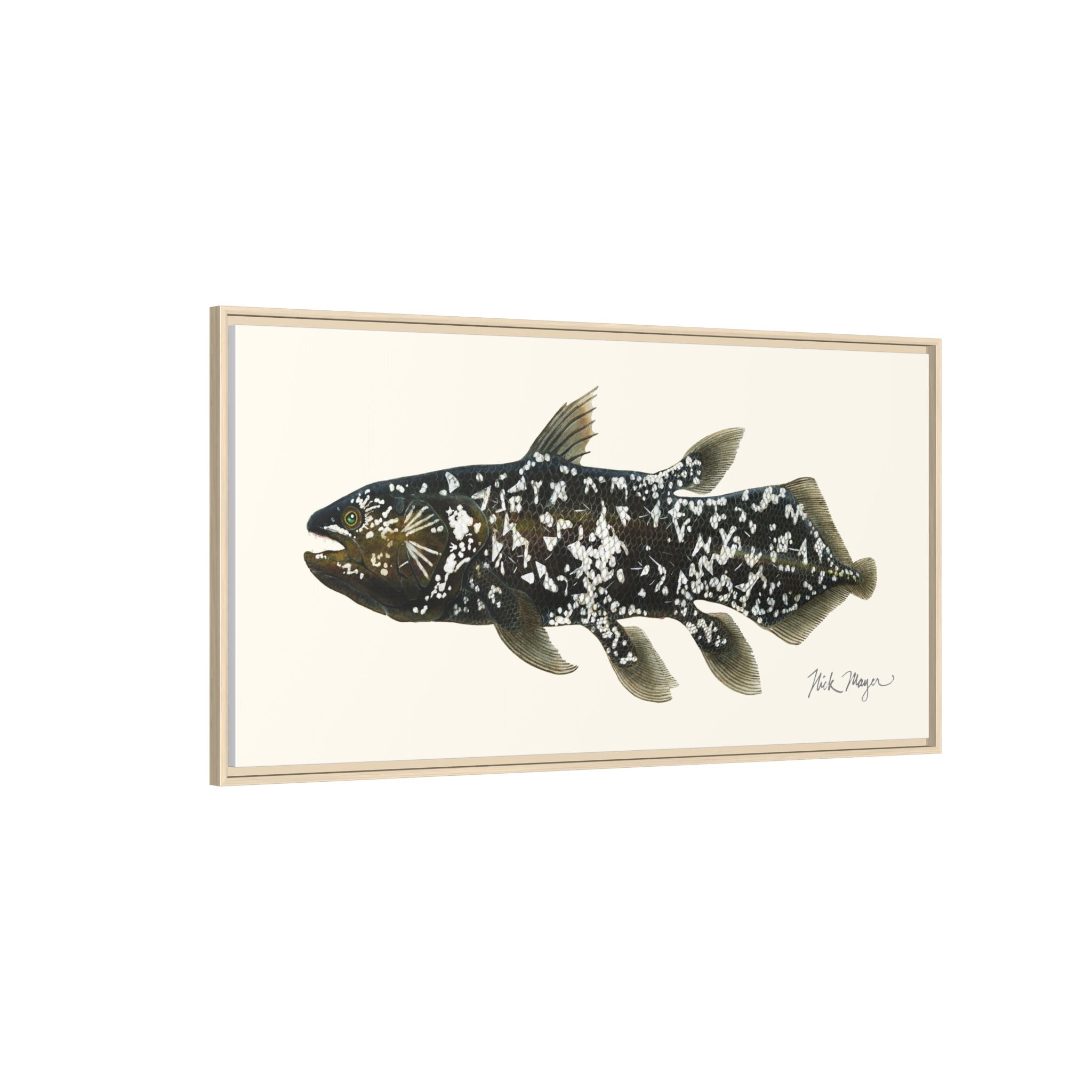 Coelacanth Framed Canvas Print Printify