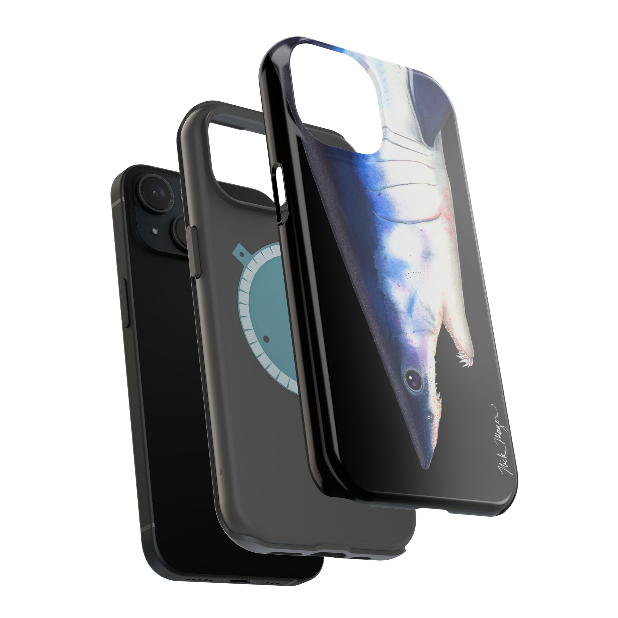 Mako Shark Face MagSafe Black iPhone Case