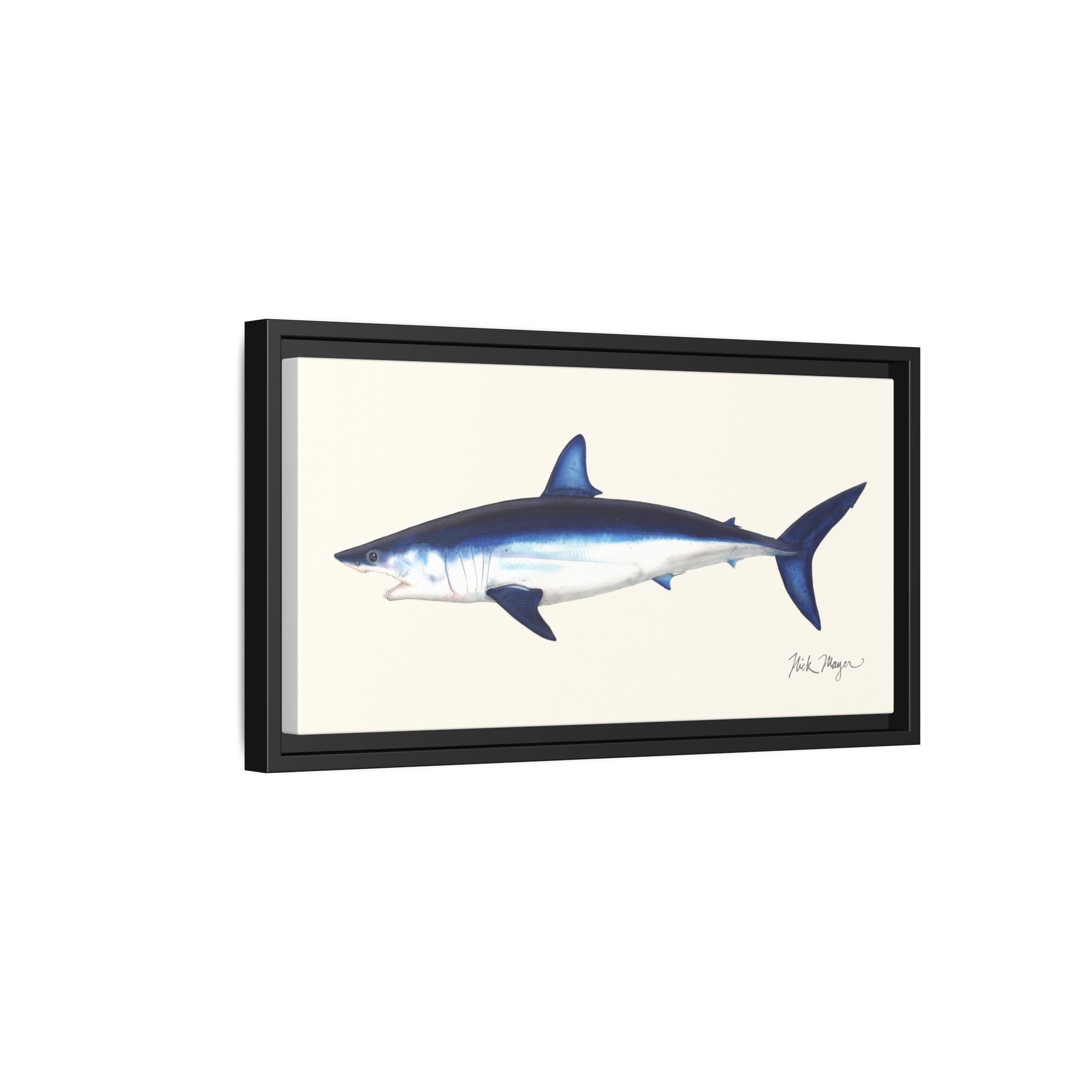Mako Shark Framed Canvas Print Printify