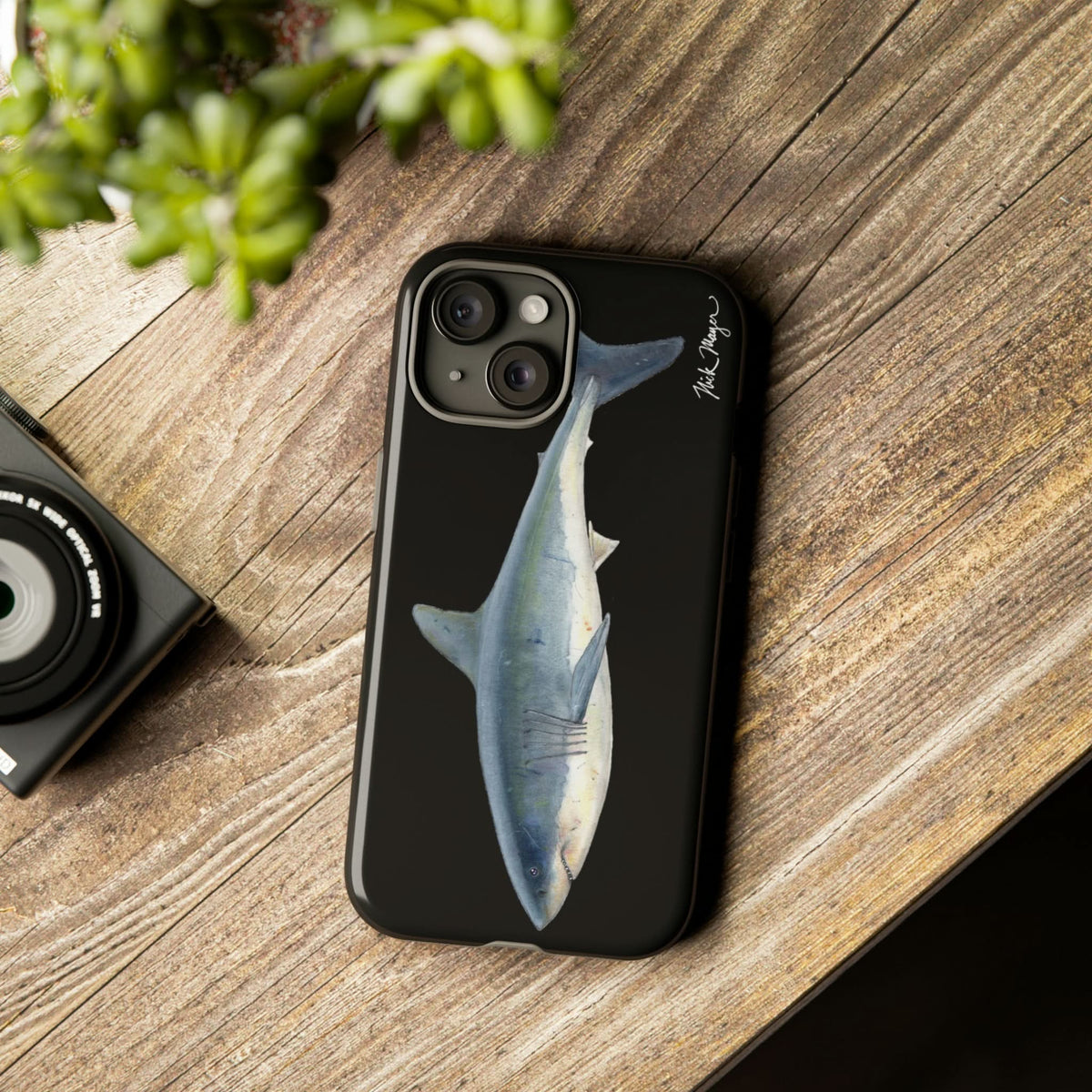 Great White Shark Black iPhone 15 Case