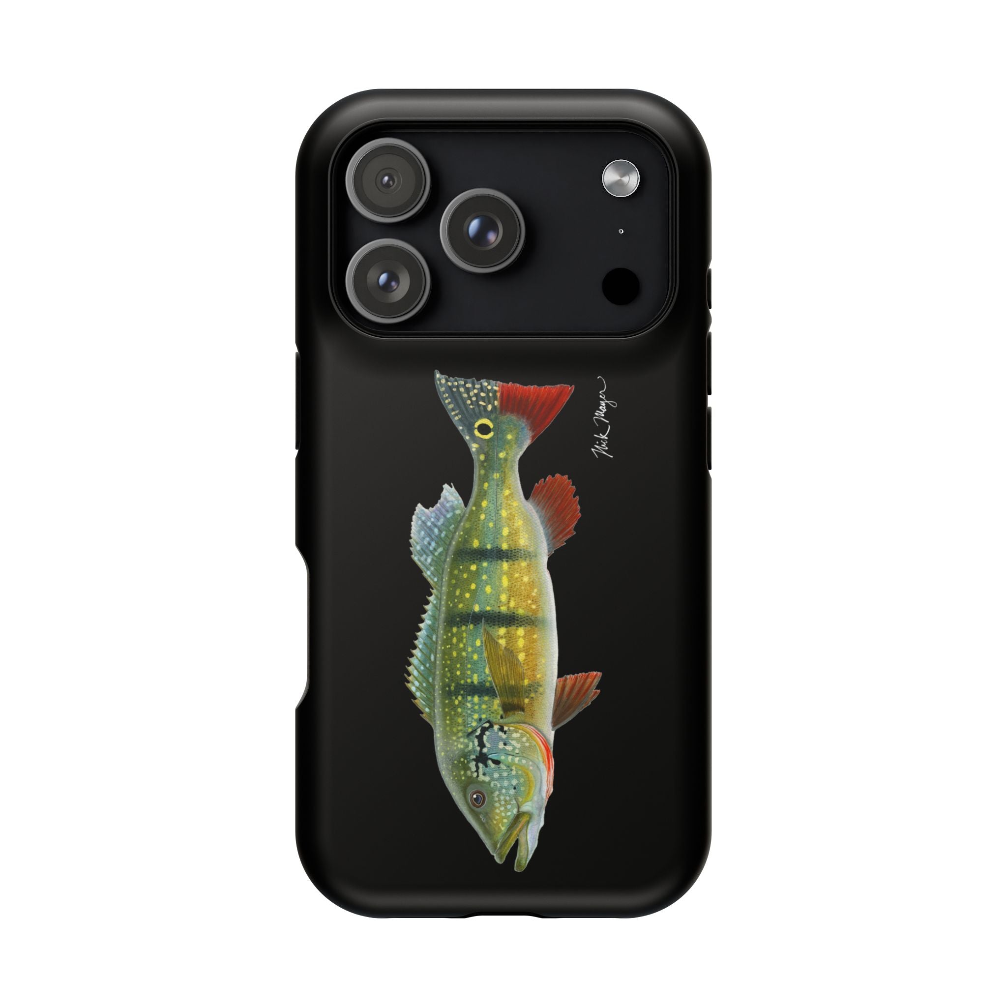 Peacock Bass MagSafe Black iPhone Case