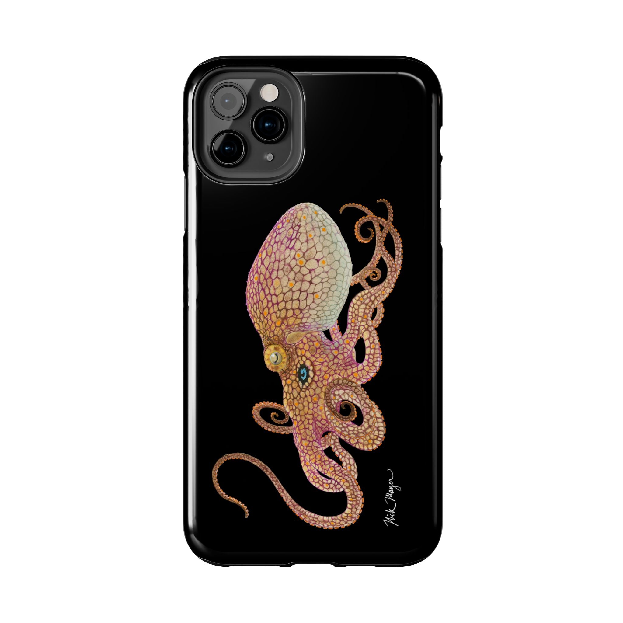 Two Spot Octopus Black Phone Case (iPhone)