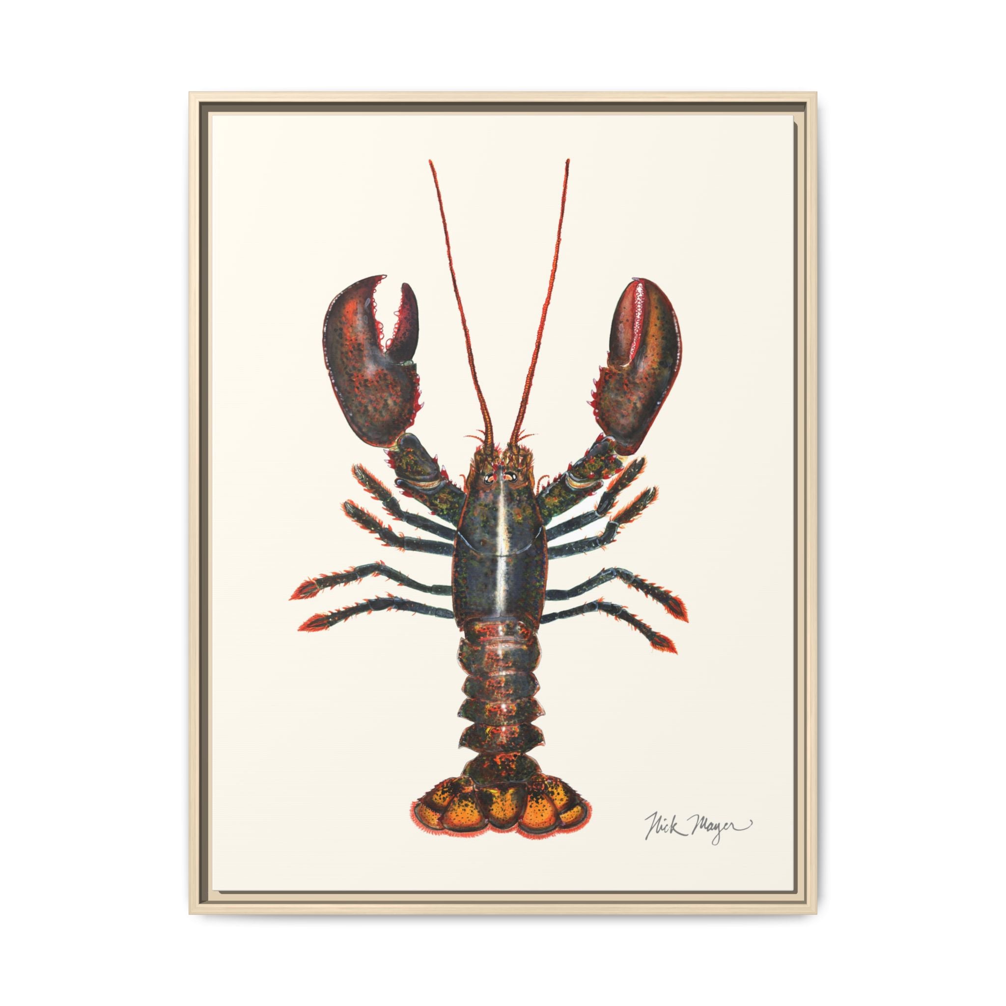 Northern Lobster Framed Canvas Print Printify