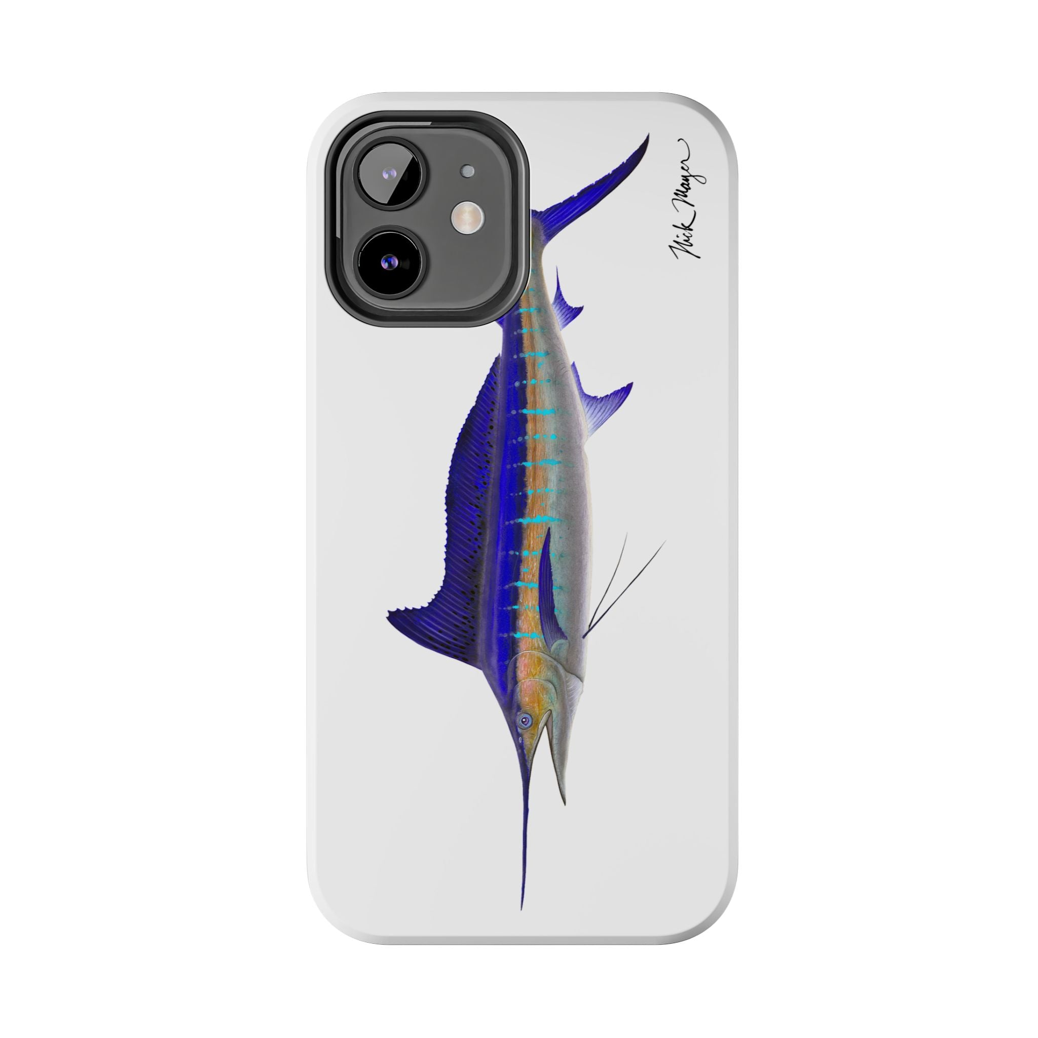 Striped Marlin White Phone Case (iPhone)
