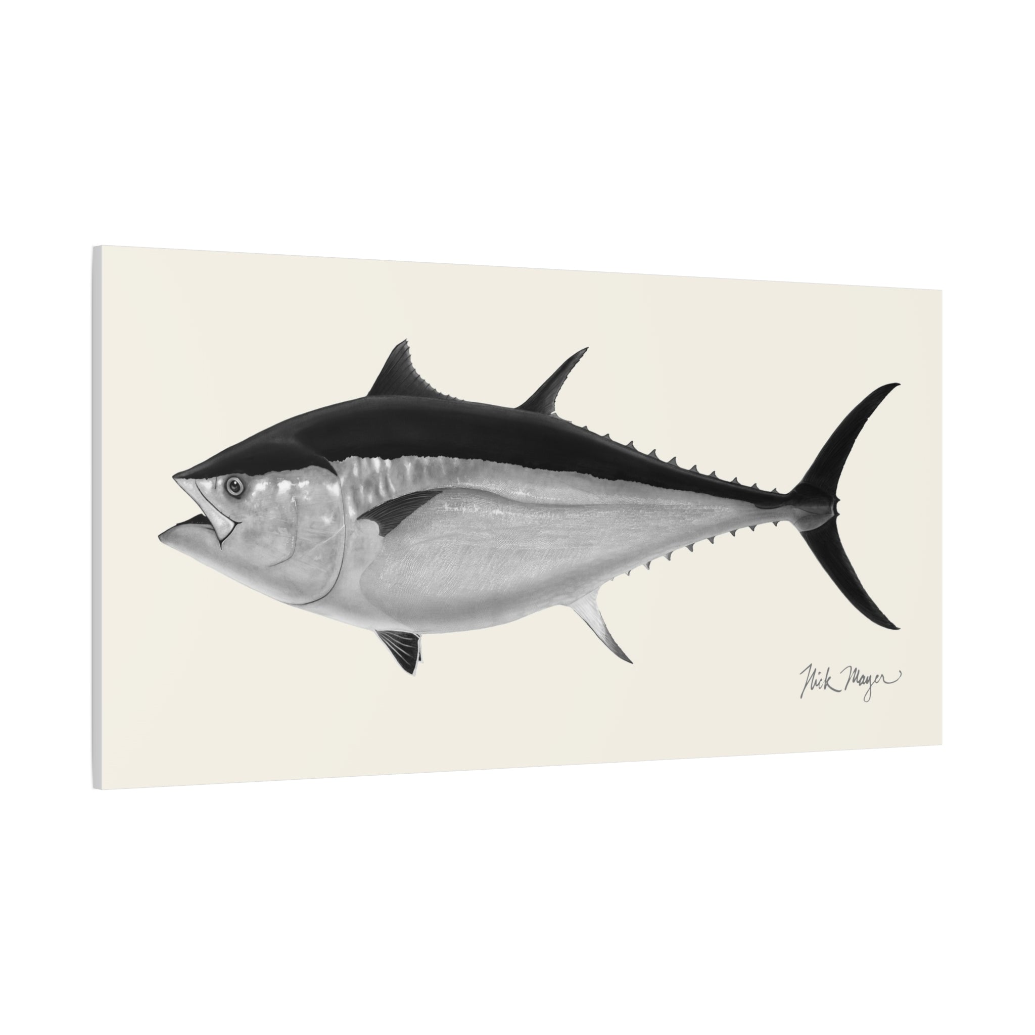 Black and White Giant Bluefin Tuna II Canvas Print