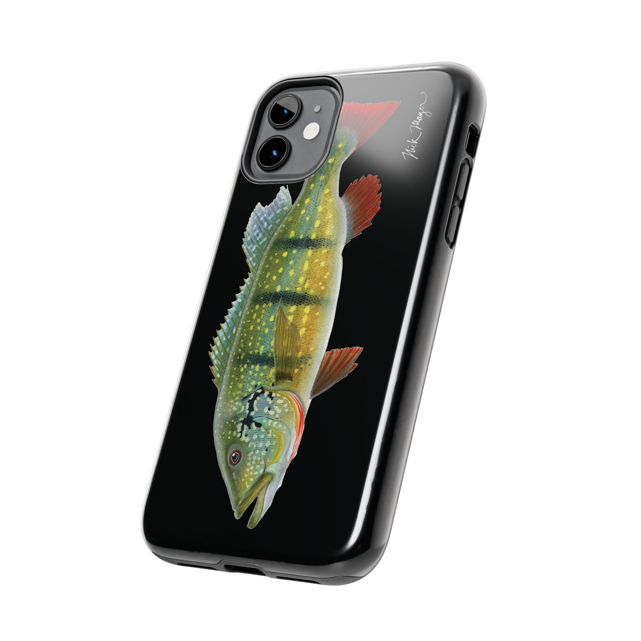 Peacock Bass Black iPhone Case