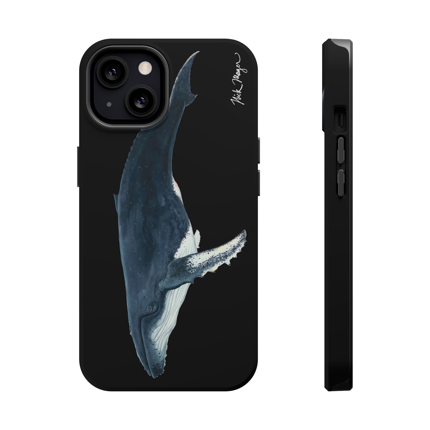 Humpback Whale MagSafe Black iPhone Case