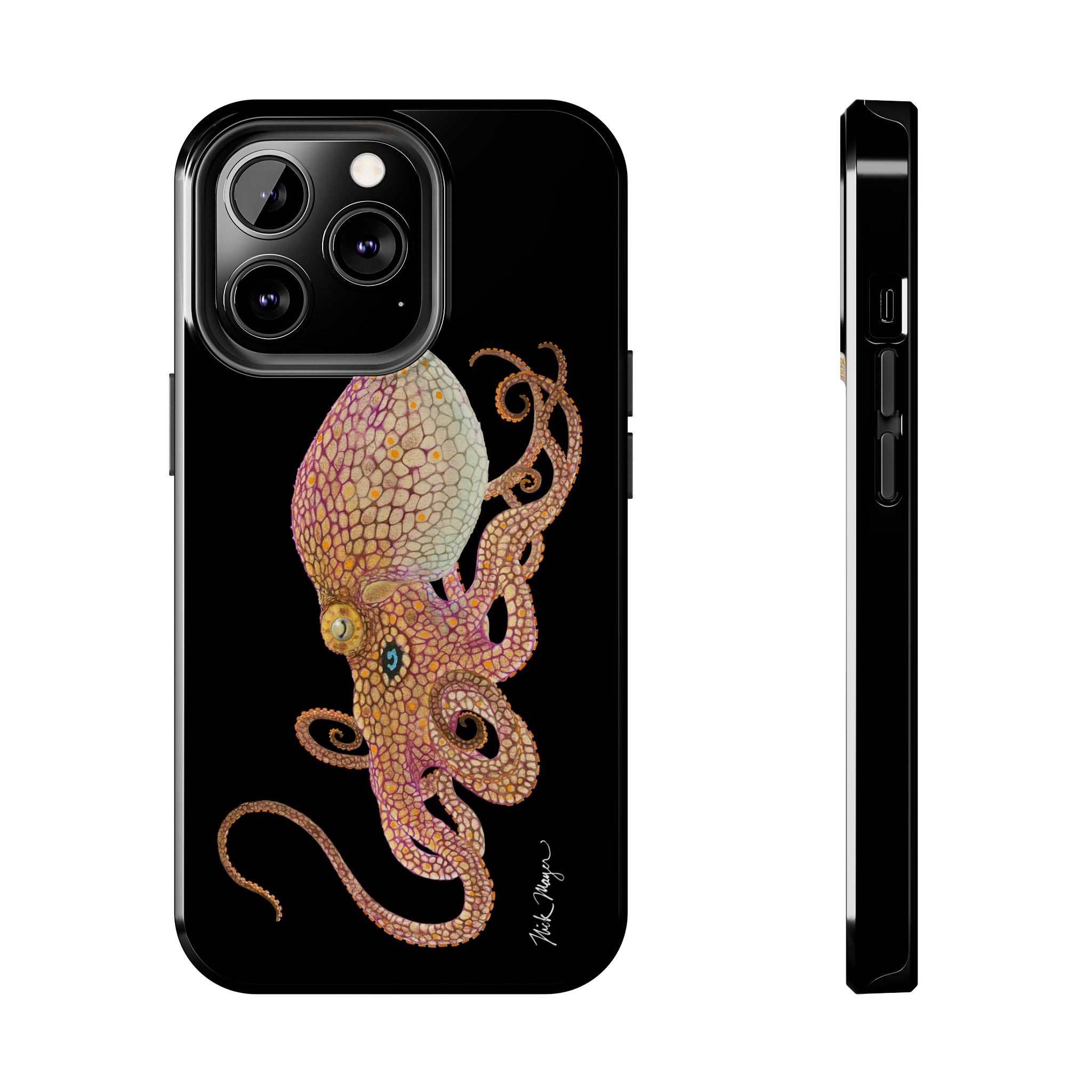 Two Spot Octopus Black Phone Case (iPhone)