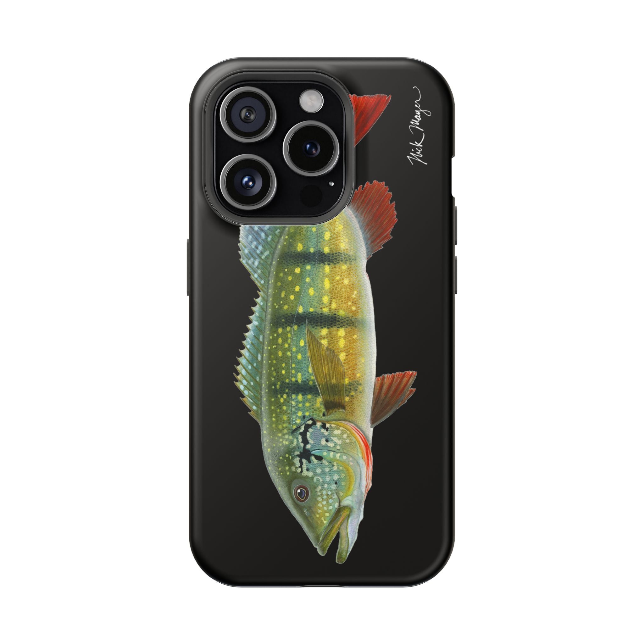 Peacock Bass MagSafe Black iPhone Case