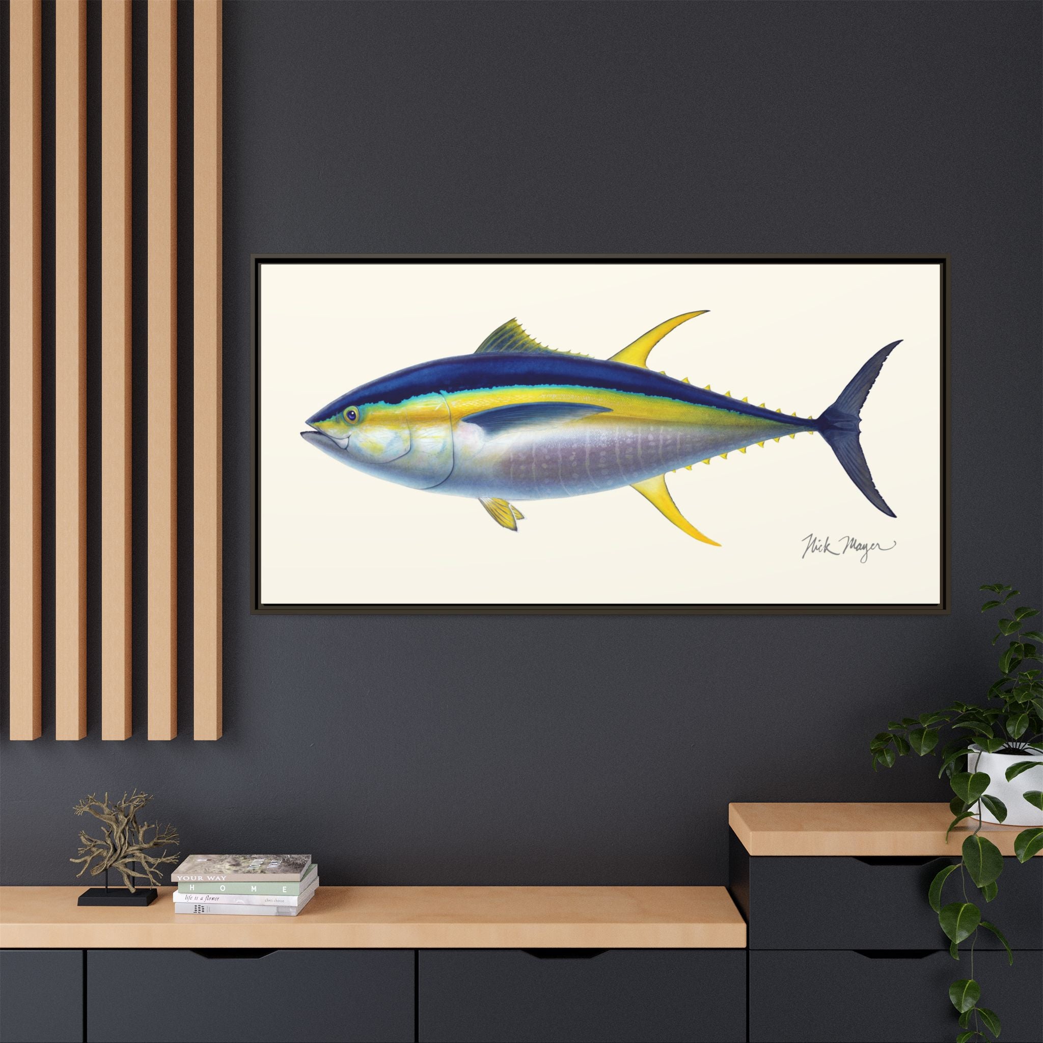 Yellowfin Tuna Framed Canvas Print Printify