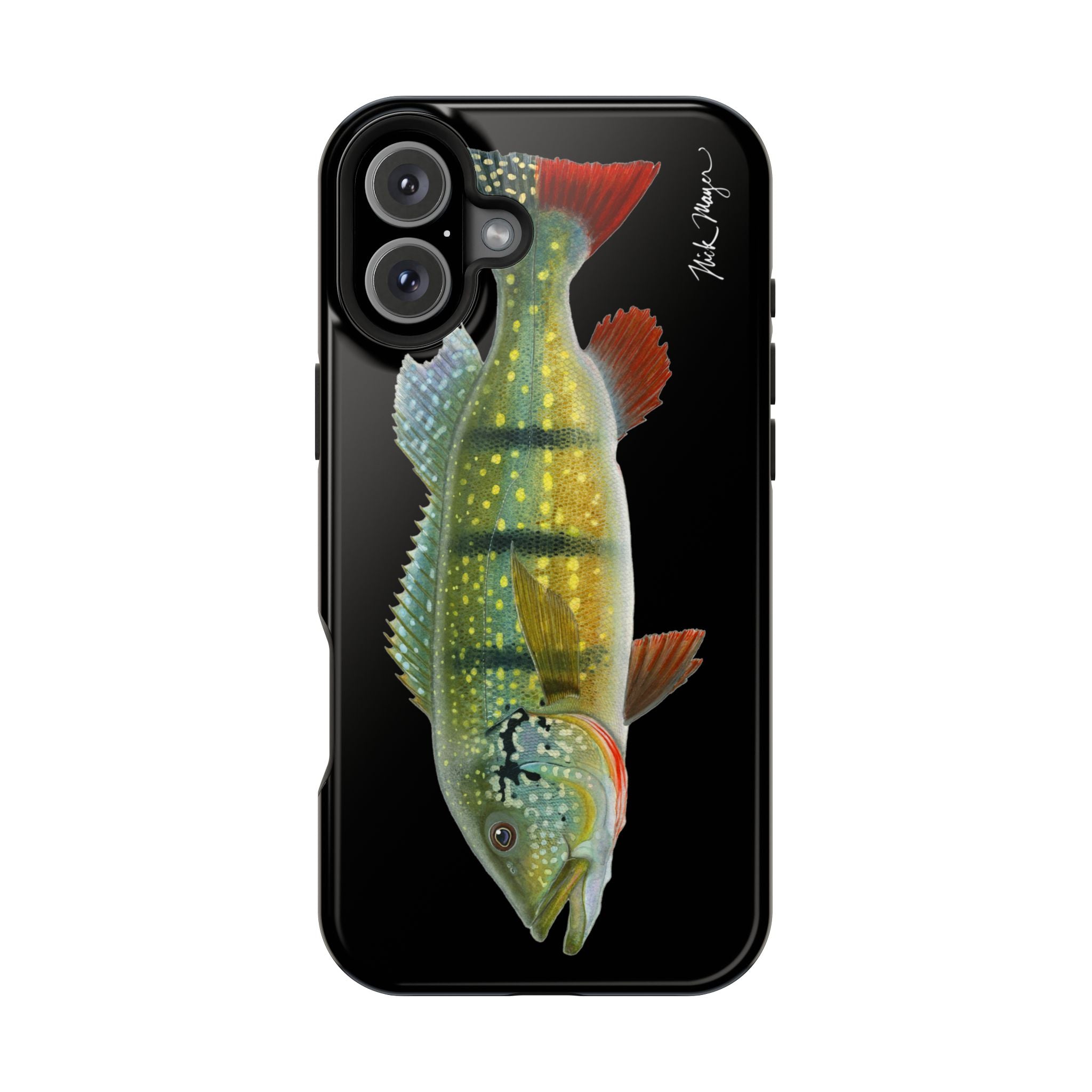 Peacock Bass MagSafe Black iPhone Case