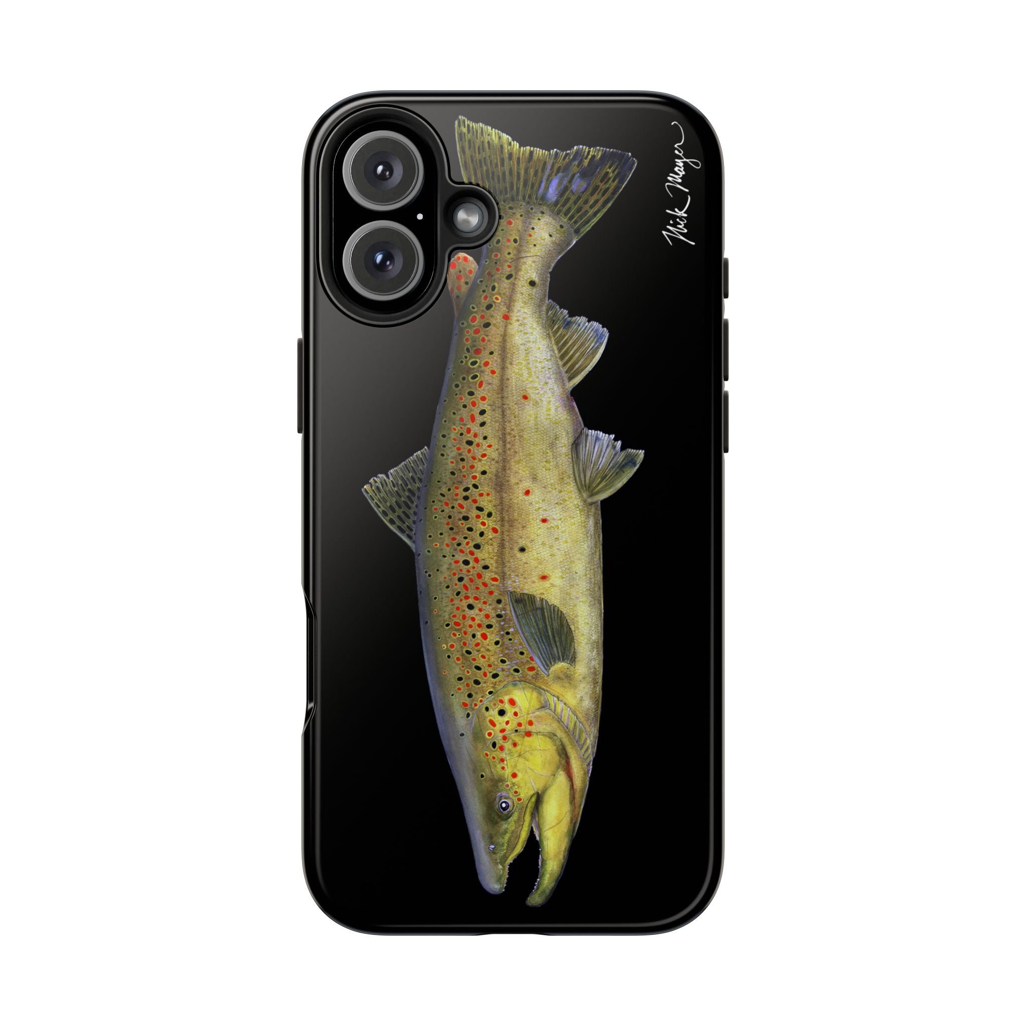 Brown Trout Black Phone Case (iPhone)